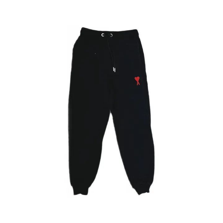 AMI AMIPARIS SS23 Black Knit Joggers with Heart Embroidery -250 Size US 26 / EU 42 - 2 Thumbnail