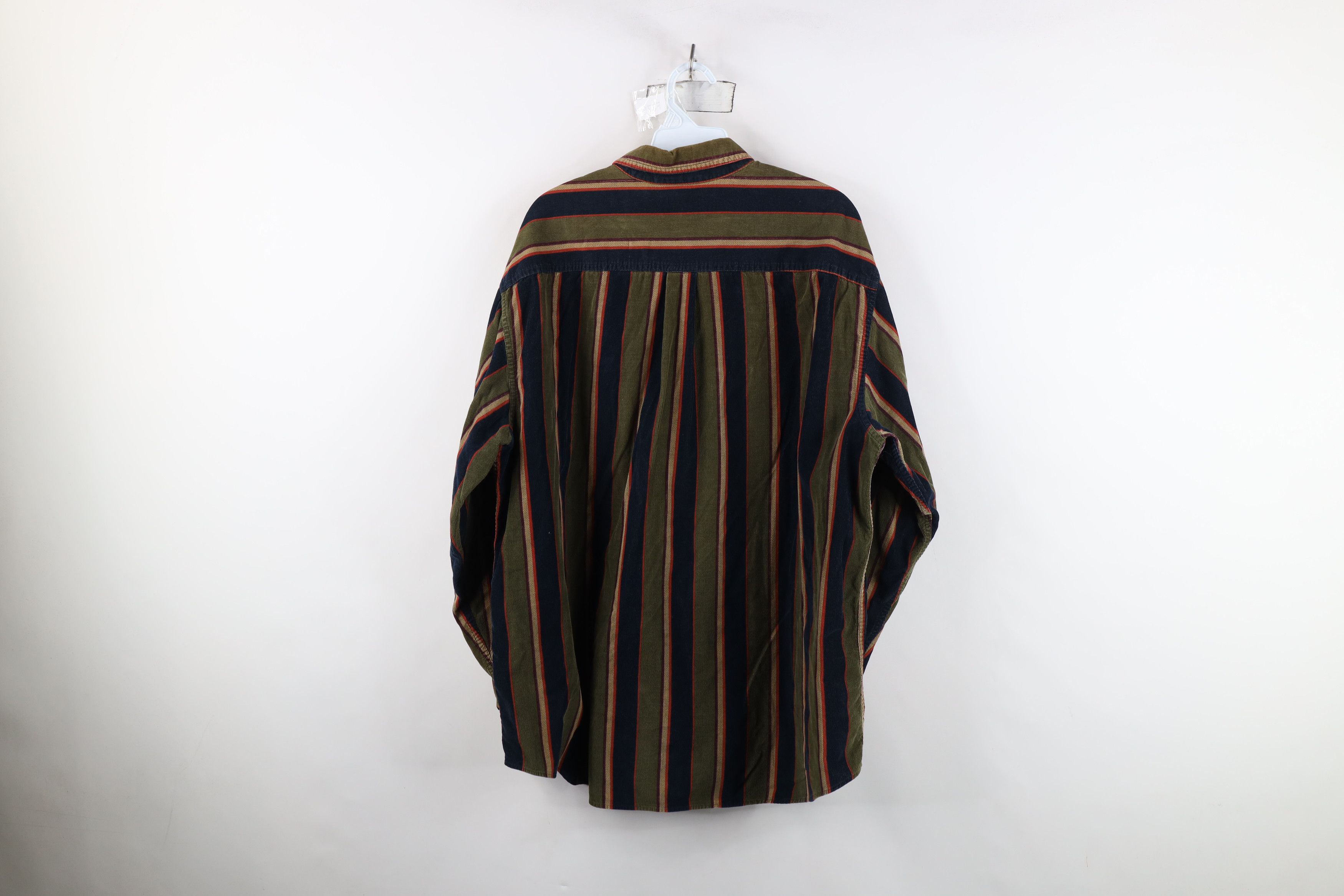 Vintage Vintage 90s Streetwear Striped Corduroy Button Down Shirt Size US L / EU 52-54 / 3 - 10 Thumbnail