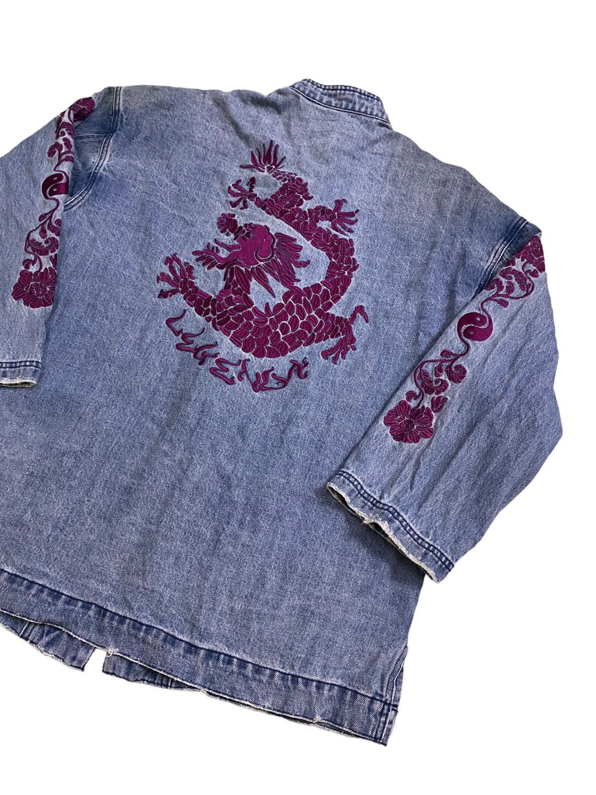 Jean Paul Gaultier 💥Japanese Fashion Designer Kimono Dragon Denim Size US L / EU 52-54 / 3 - 3 Thumbnail
