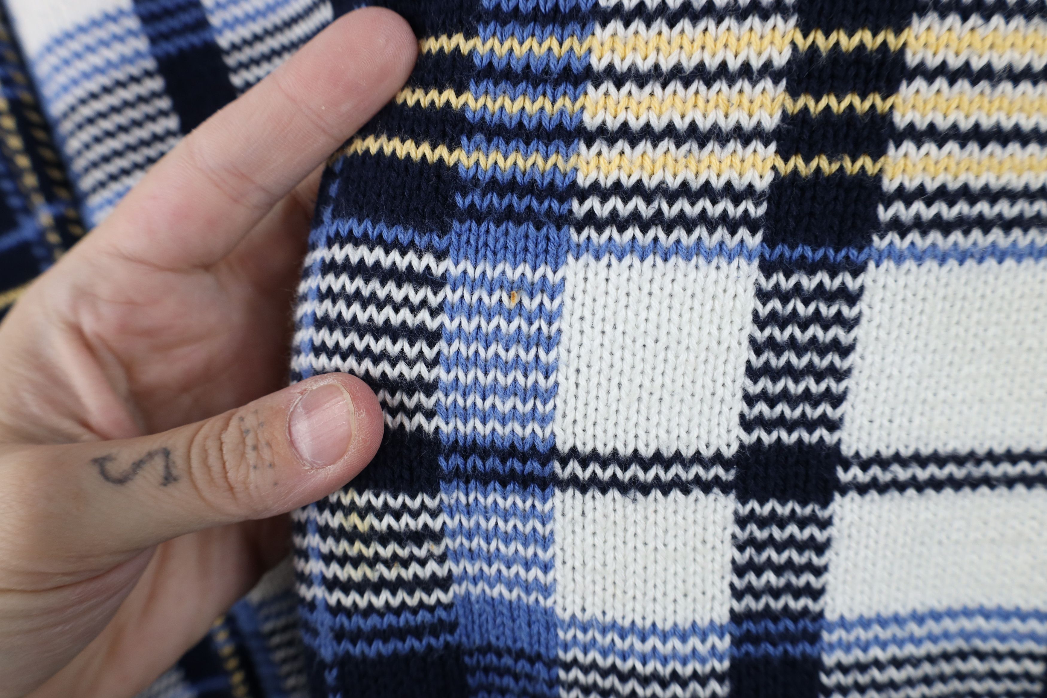 Nautica Vintage 90s Nautica Plaid Knit Crewneck Sweater Cotton Size US L / EU 52-54 / 3 - 4 Thumbnail