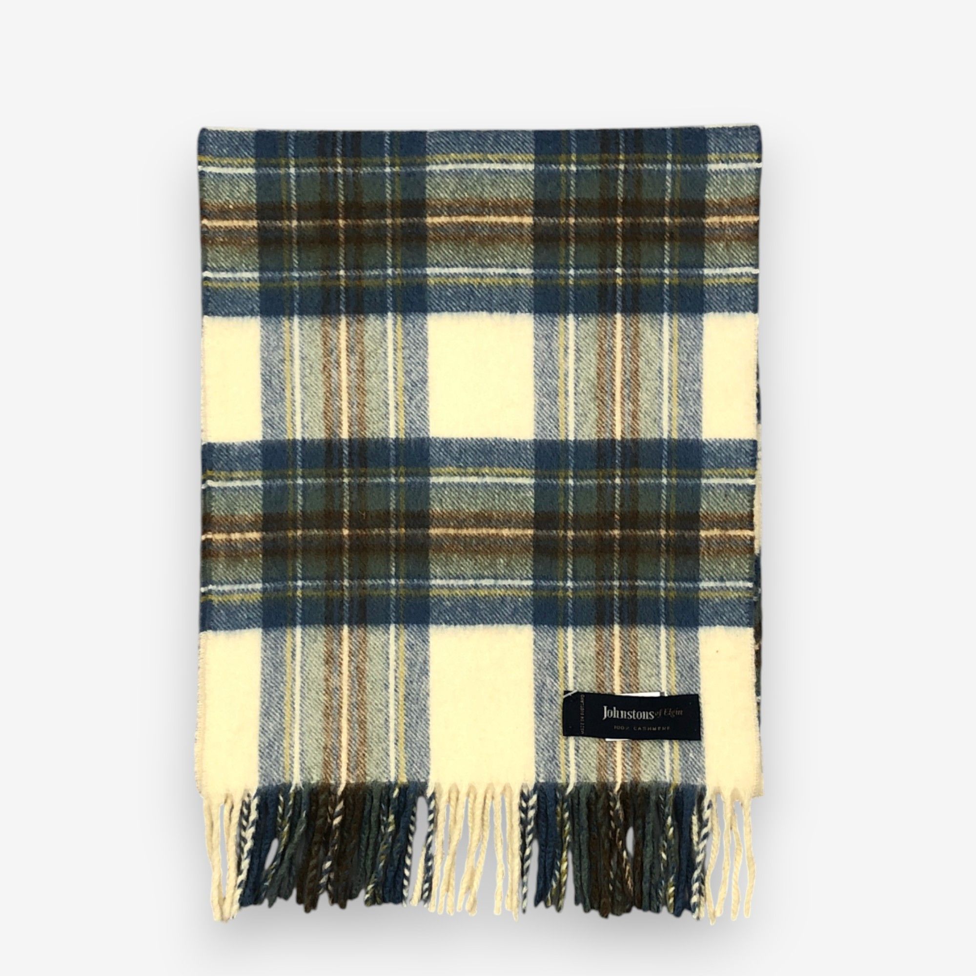 Johnstons Of Elgin Vintage Johnstons Scarf Muffler Wool Winter Plaid Scarves Size ONE SIZE - 2 Thumbnail