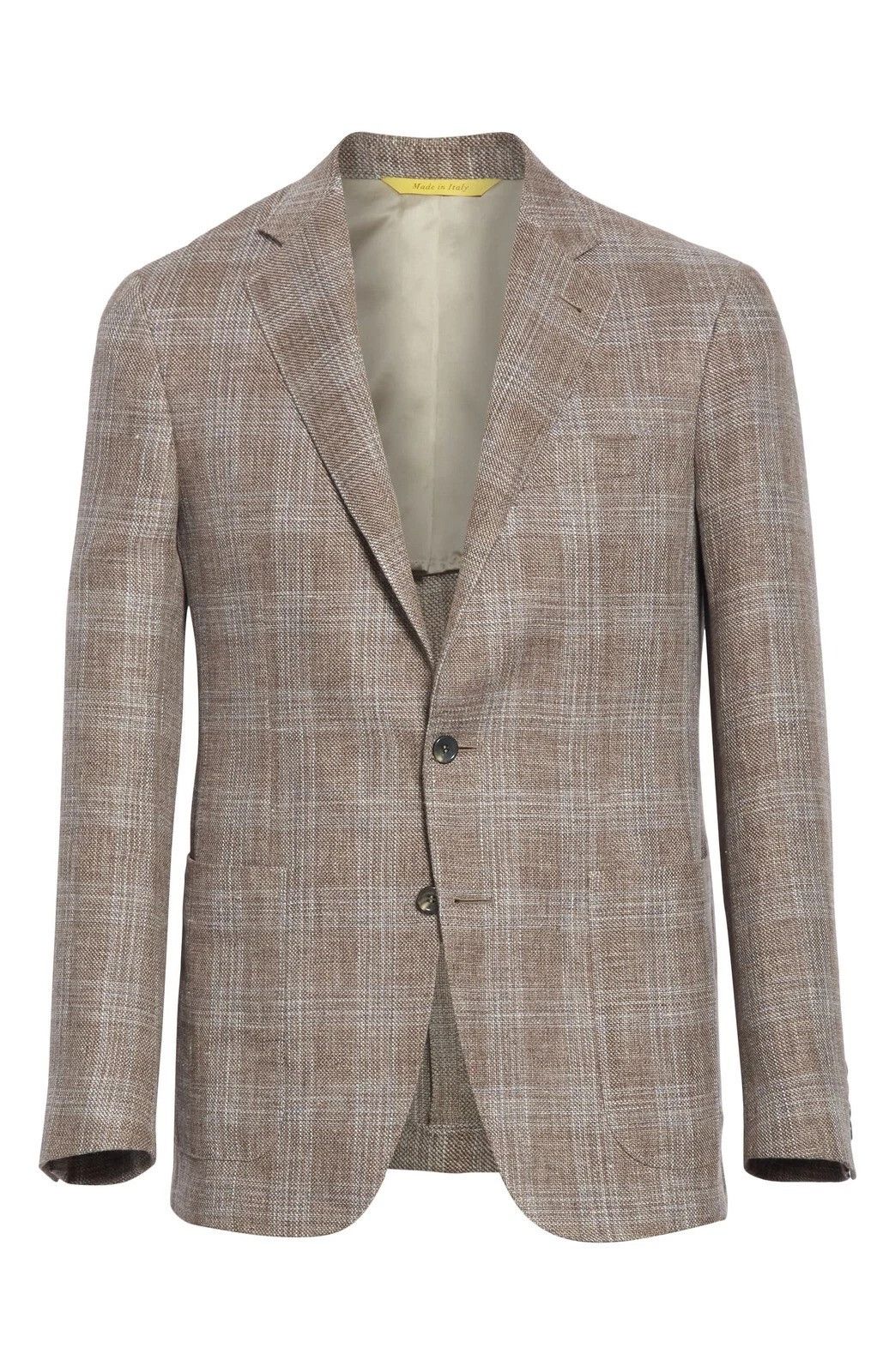 Canali Canali Kei Plaid Linen & Wool Sport Coat 54 EU / 44 US Long Size 44L - 5 Thumbnail
