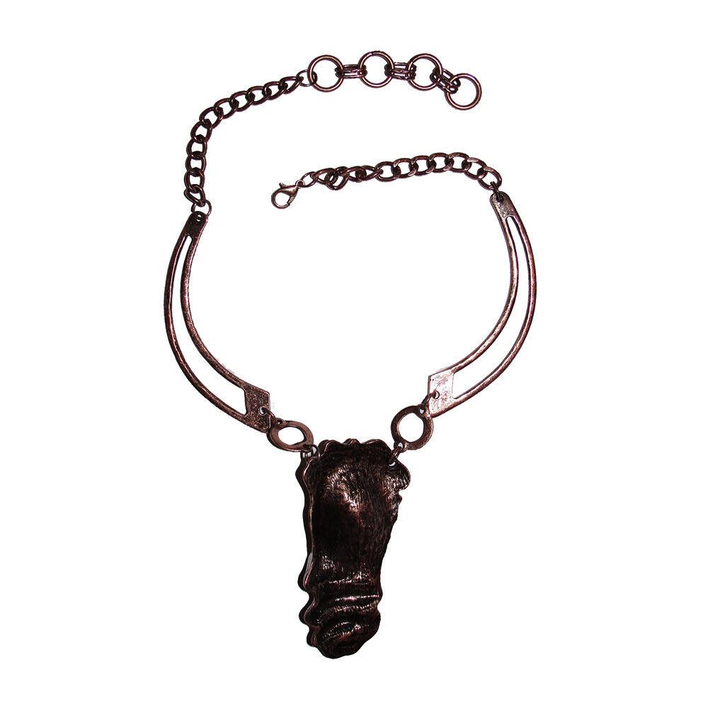 Designer Abstract Copper Plated Figural Face Necklace Size ONE SIZE - 4 Thumbnail