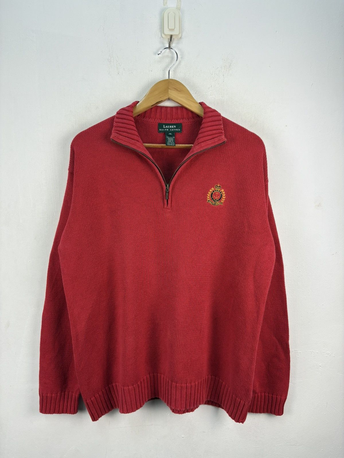 Ralph Lauren Vintage 90s Ralph Lauren Pullover Sweater Half Zipper Size US M / EU 48-50 / 2 - 1 Thumbnail