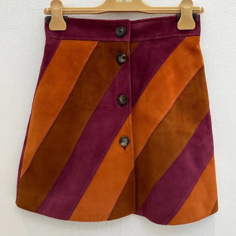 Miu Miu Miu Miu Color Block A-line Skirt in Size M 0089 Size 23" - 1 Thumbnail