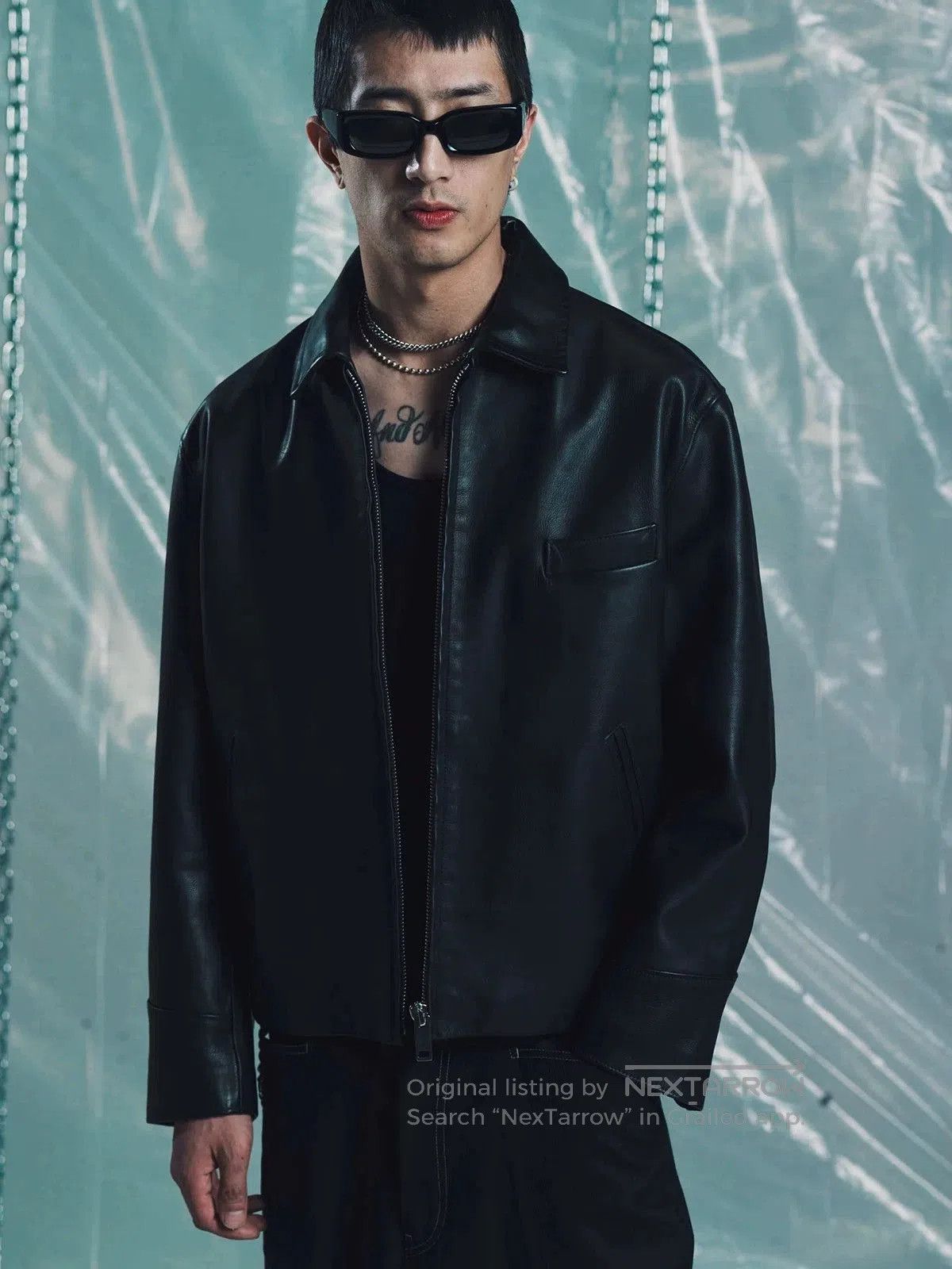 Second/Layer black calf leather rider jacket. Size US L / EU 52-54 / 3 - 9 Thumbnail