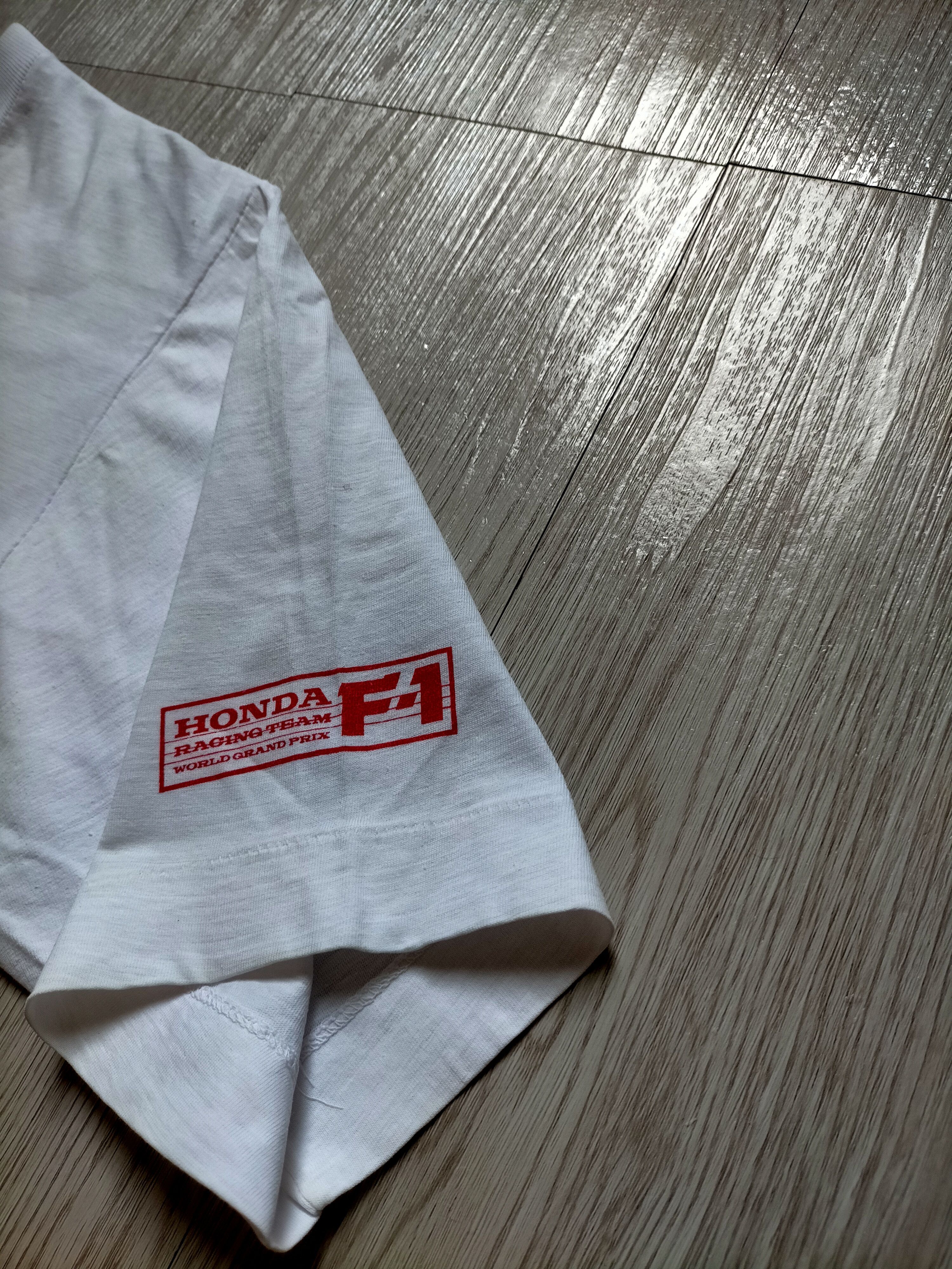 Honda Vintage 80s Honda F-1 single stich distress white tee Size US M / EU 48-50 / 2 - 8 Thumbnail