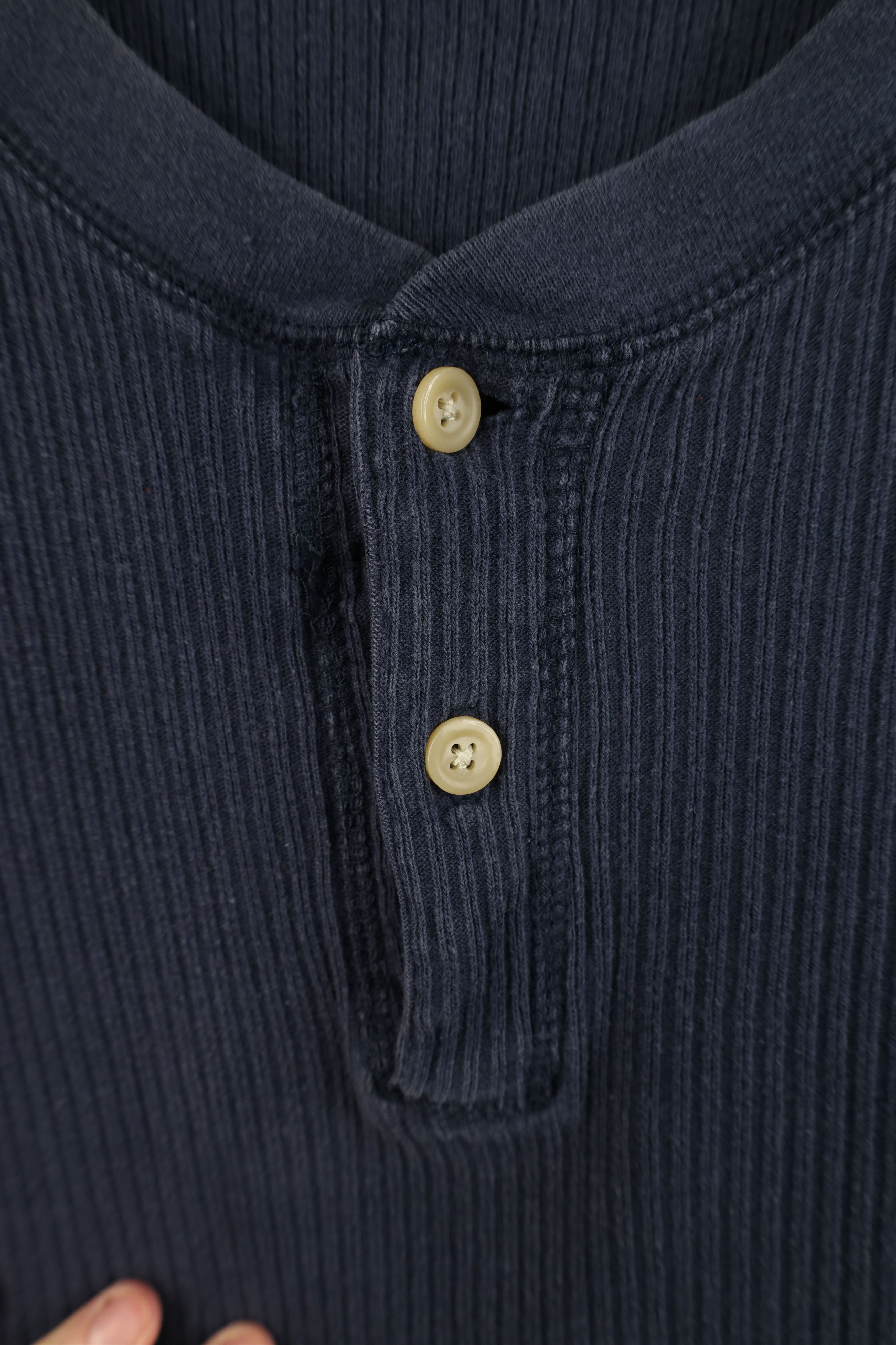 Vintage Vintage 90s Streetwear Ribbed Long Sleeve Henley T-Shirt Size US L / EU 52-54 / 3 - 6 Thumbnail