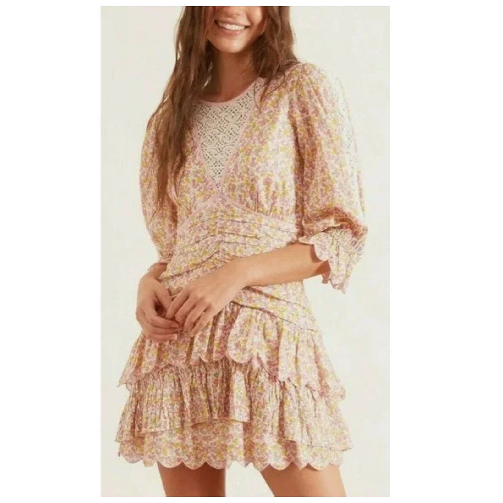 LoveShackFancy LOVESHACKFANCY Marquise Cotton Mini Dress (8) NWT Size M / US 6-8 / IT 42-44 - 2 Thumbnail