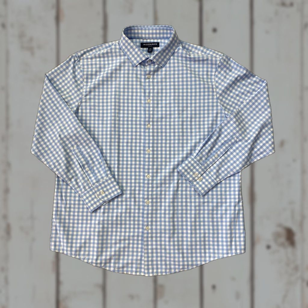 Mizzen+Main Mizzen+Main Button-Up Shirt Men 2XL Blue Check Leeward Trim Fit Stretch Shirt Size US XXL / EU 58 / 5 - 1 Thumbnail