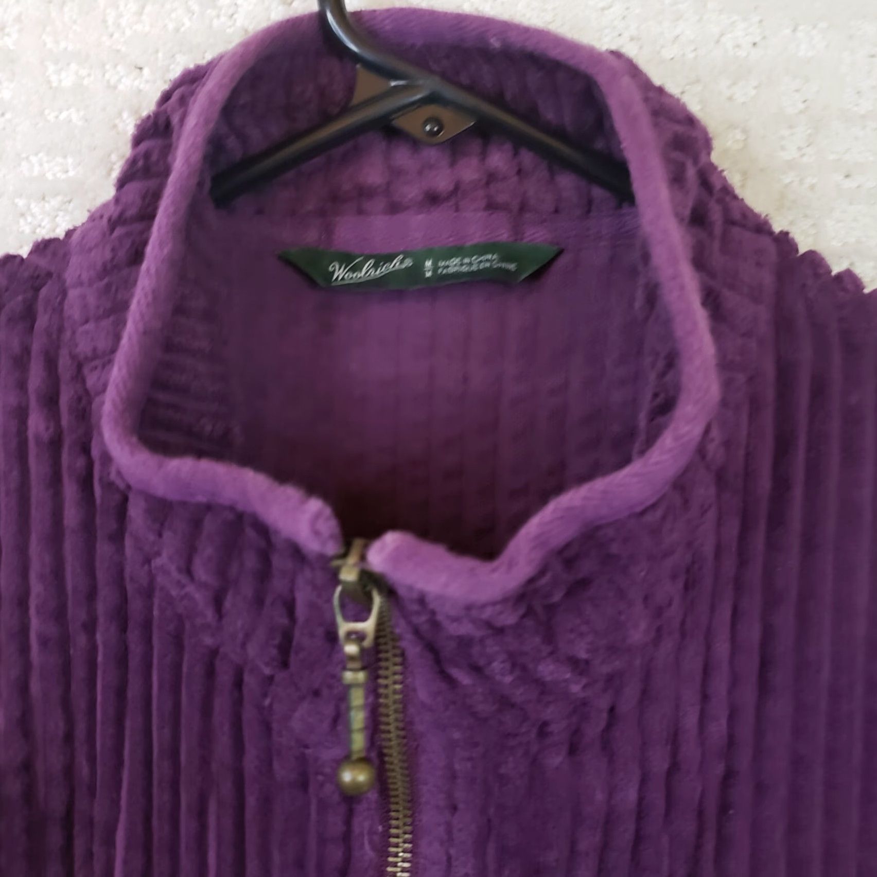 Vintage Woolrich Women's M Purple Full Zip Vest Cotton 100% Machine Washable Zip Pockets Sleeveless Cabled Lightweight Casual Workwear Size M / US 6-8 / IT 42-44 - 4 Thumbnail