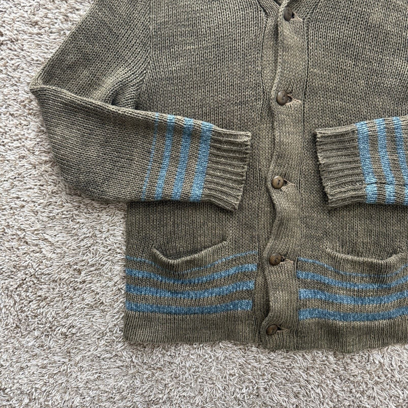 RRL Ralph Lauren × Ralph Lauren RRL Ralph Lauren Shawl Collar Cardigan Sweater Brown Linen Size US L / EU 52-54 / 3 - 3 Thumbnail