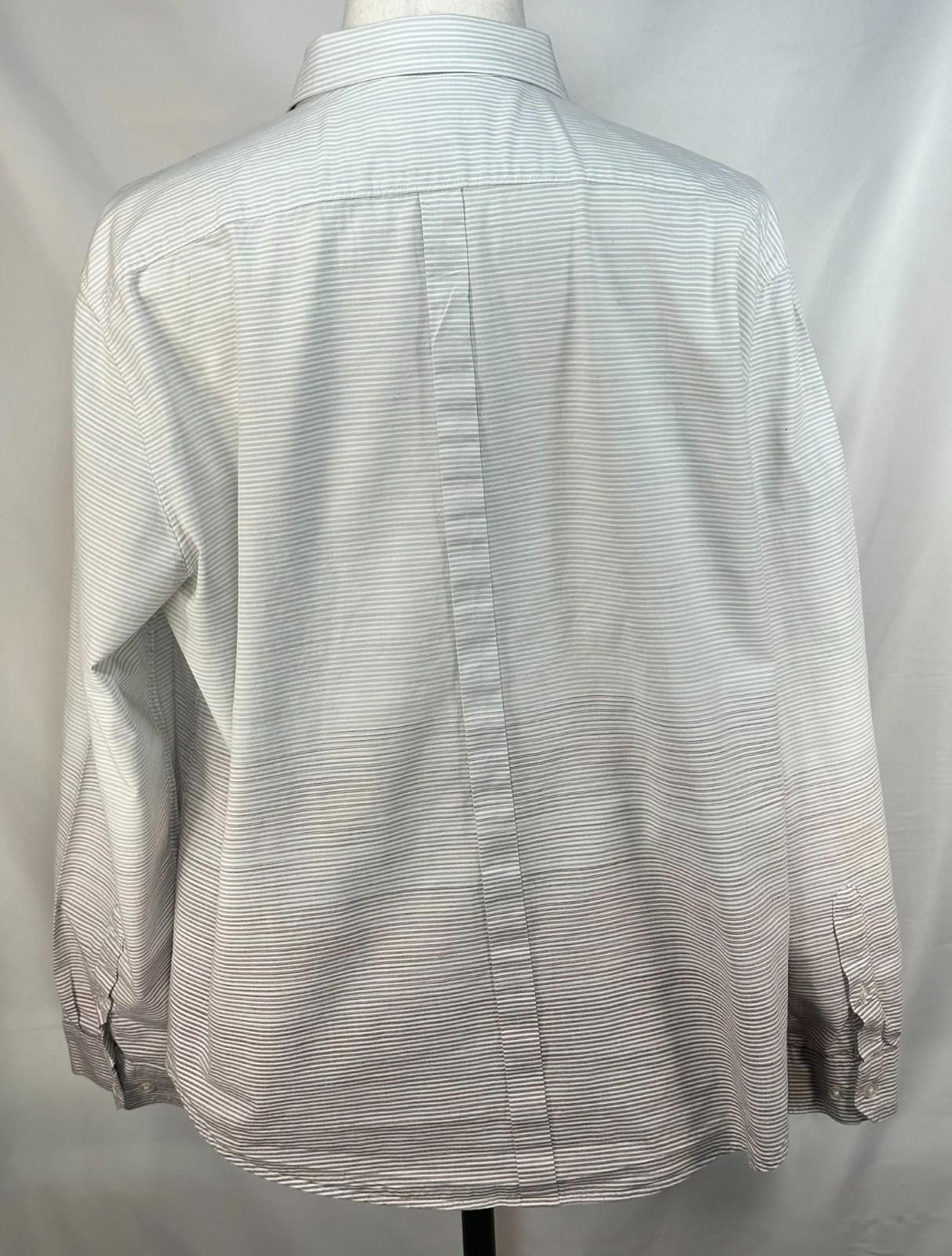DKNY DKNY 100% Cotton Striped Button Up Shirt Gray Mens 2XL Size US XXL / EU 58 / 5 - 2 Thumbnail