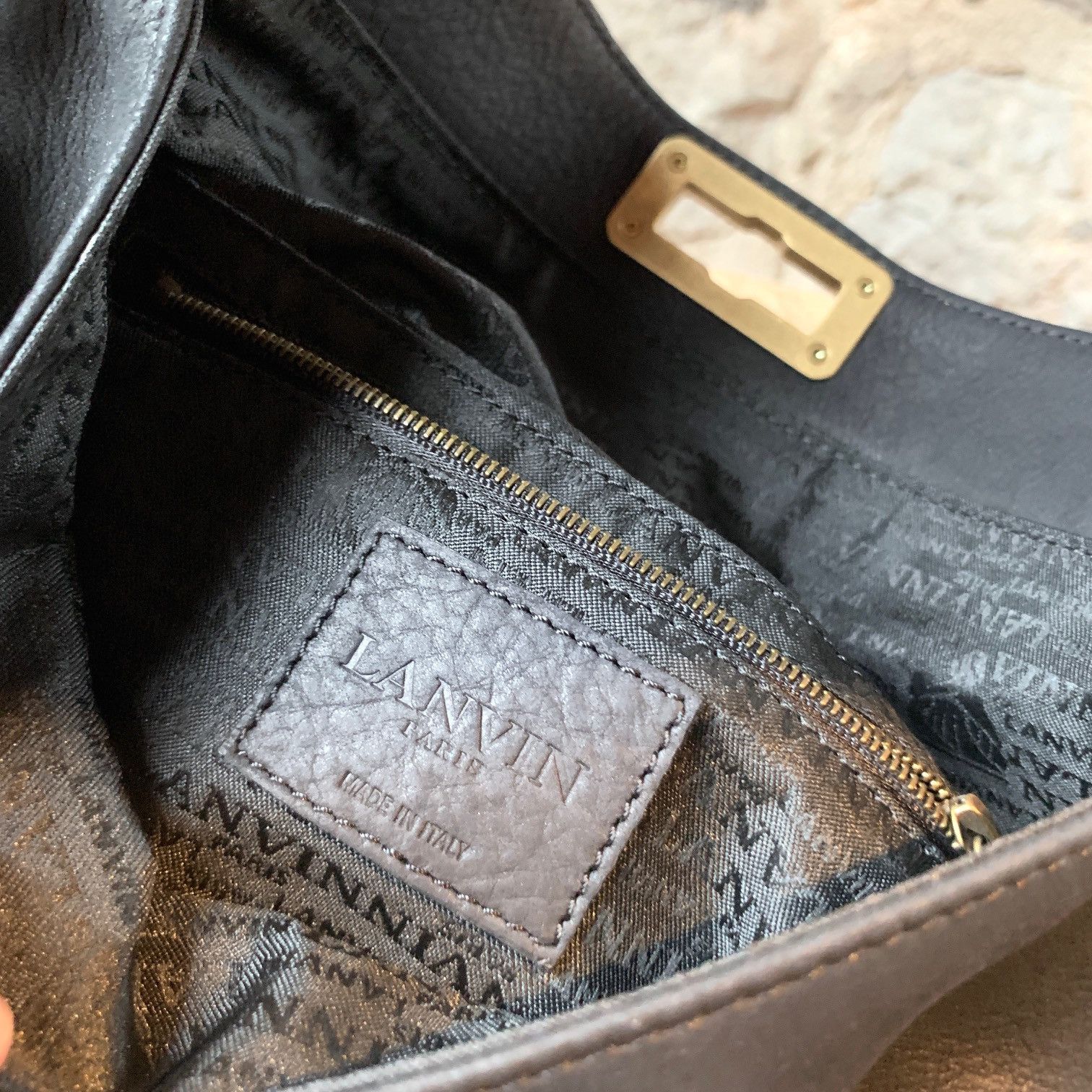 Lanvin Lanvin Black Leather Happy Envelope Clutch Size ONE SIZE - 9 Thumbnail