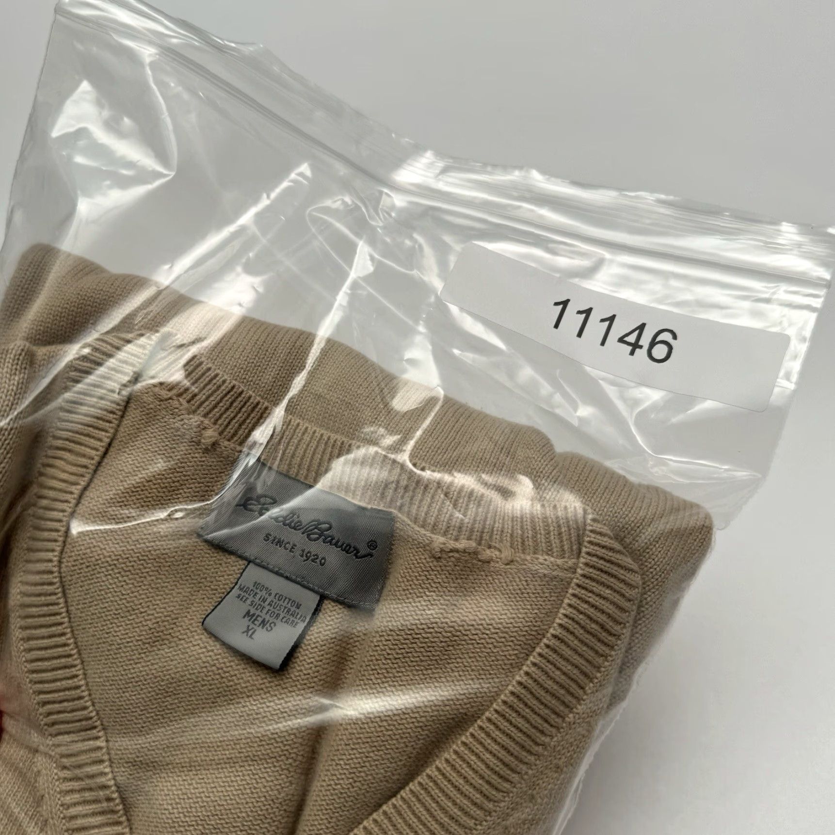 Eddie Bauer VINTAGE Eddie Bauer Sweater Men XL V-Neck Cable-Knit Pullover Brown Tan Beige Australia Heavy Knit Size US XL / EU 56 / 4 - 8 Thumbnail