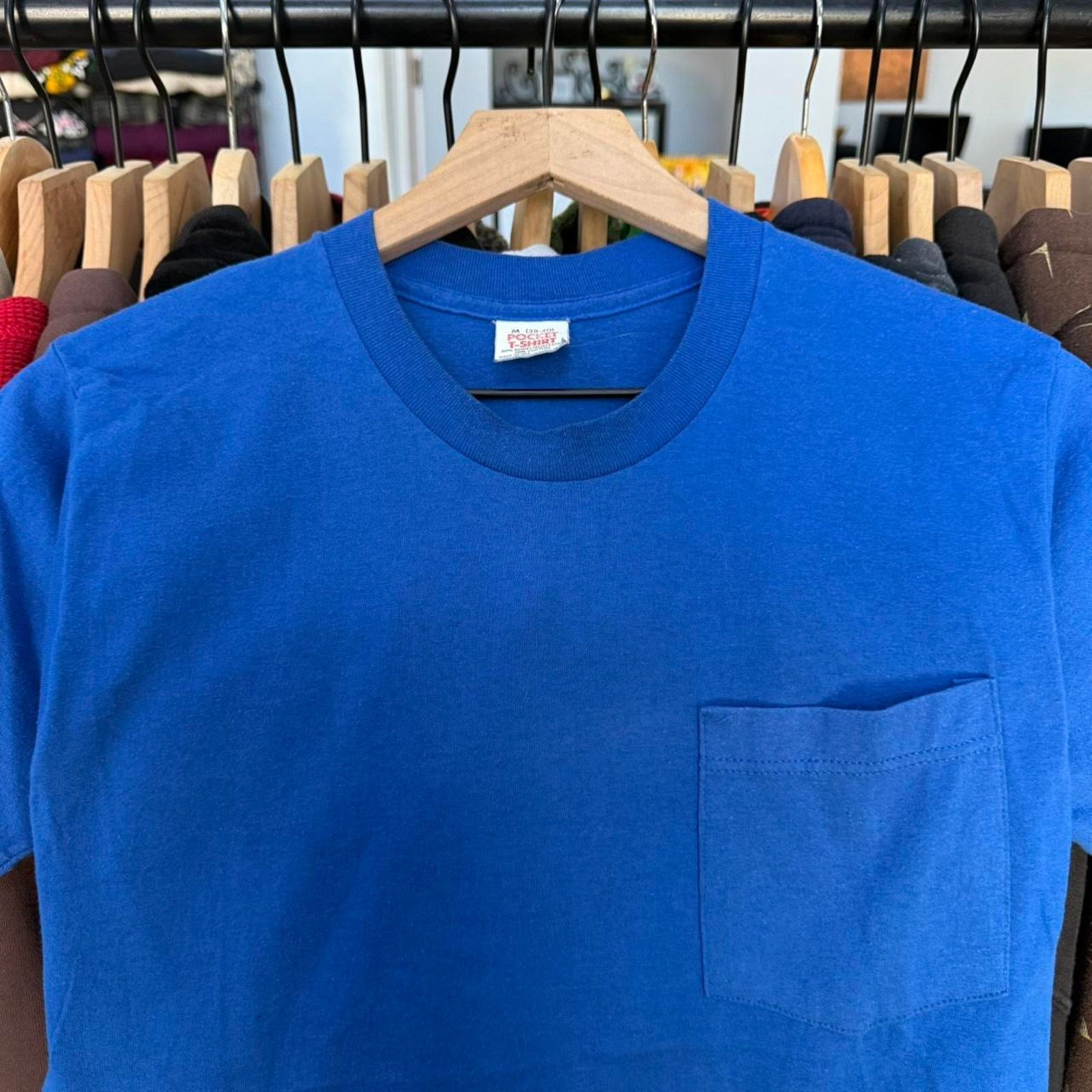 Other Vintage 80s pocket t blank Size US M / EU 48-50 / 2 - 2 Thumbnail