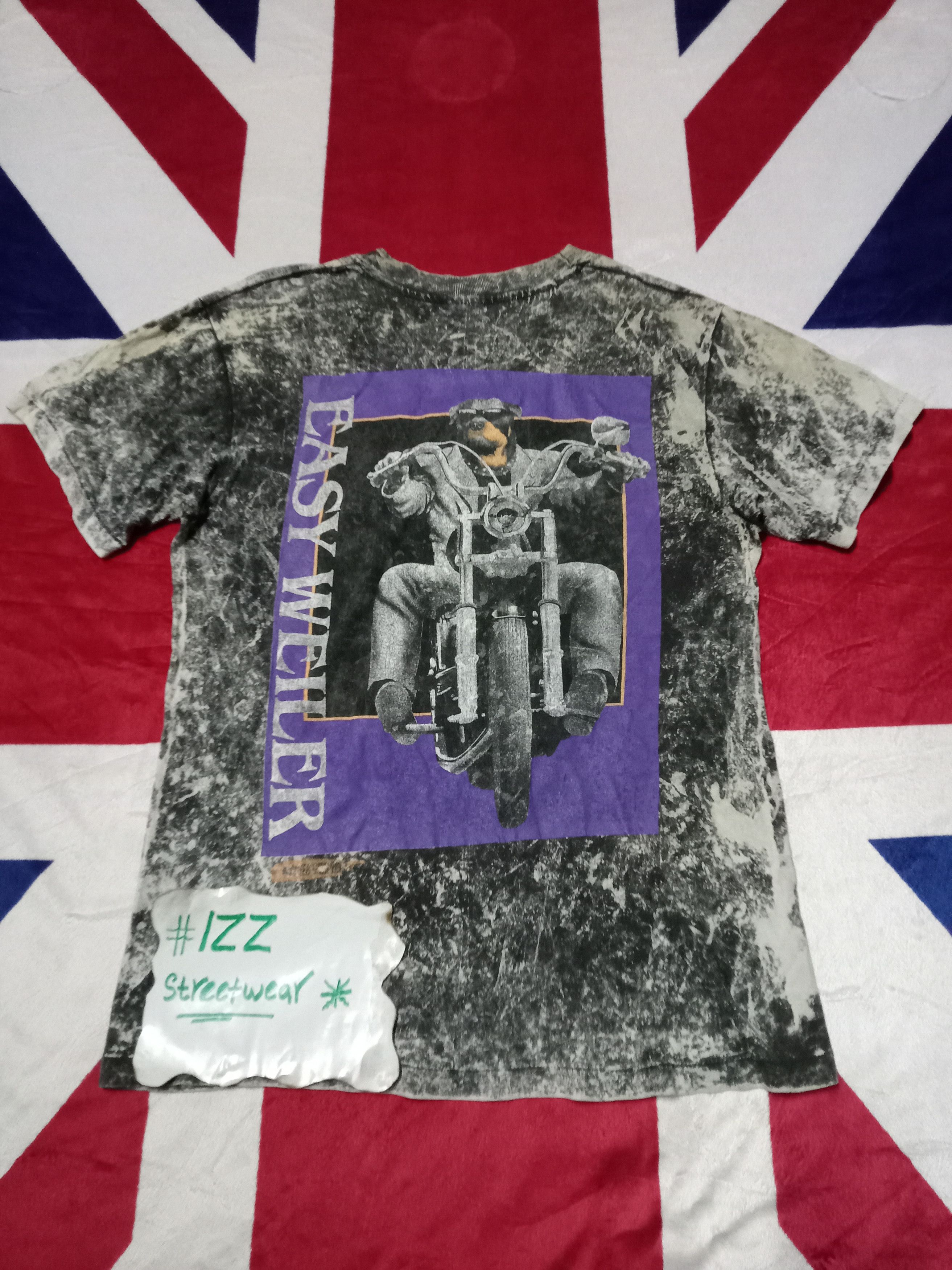 image of Vintage Easy Weiler Master Graphic Hawaii Acid Wash T.shirt in Black, Men's (Size Medium)