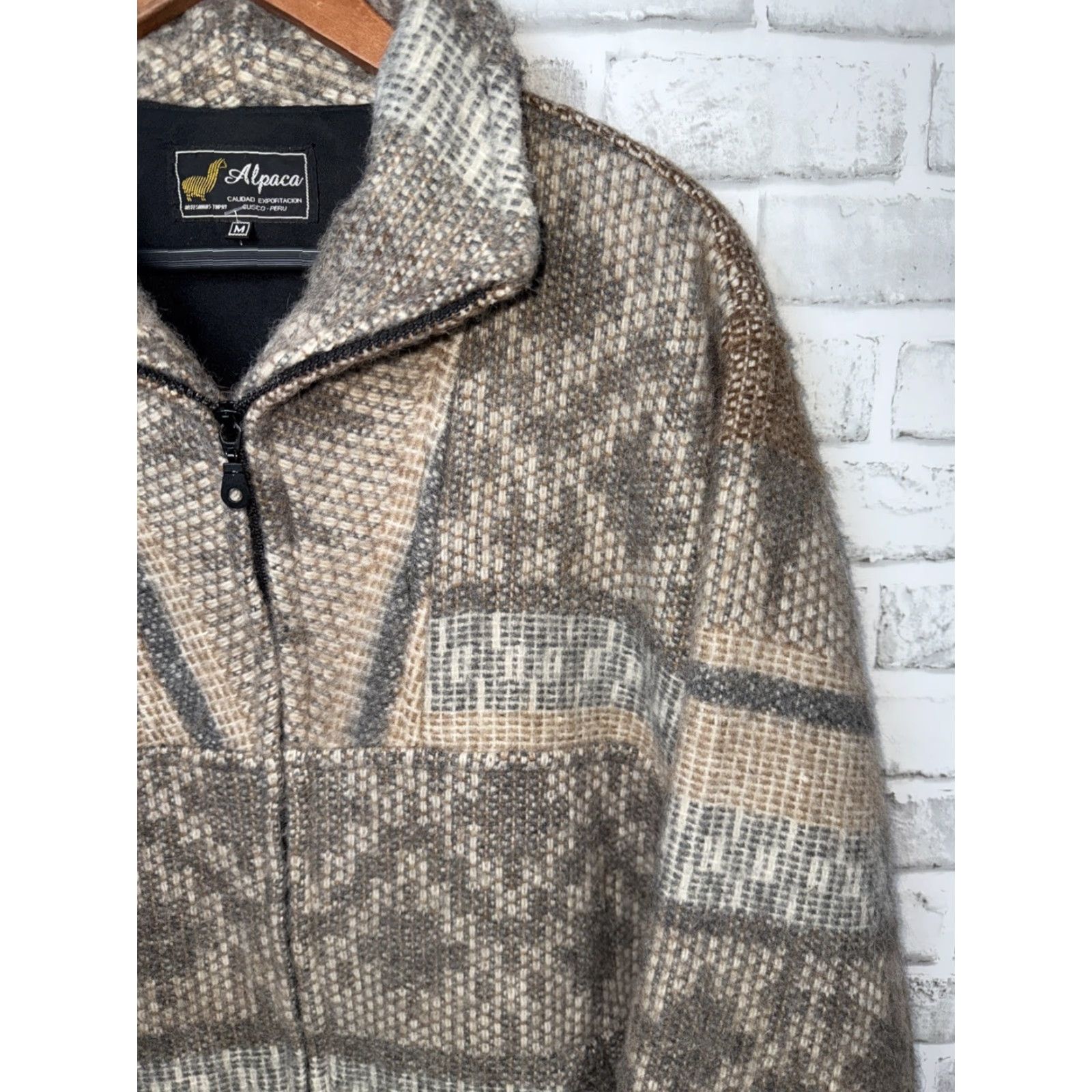 Vintage Alpaca Full Zip Jacket Unisex Adults M Medium Gray Size M / US 6-8 / IT 42-44 - 3 Thumbnail