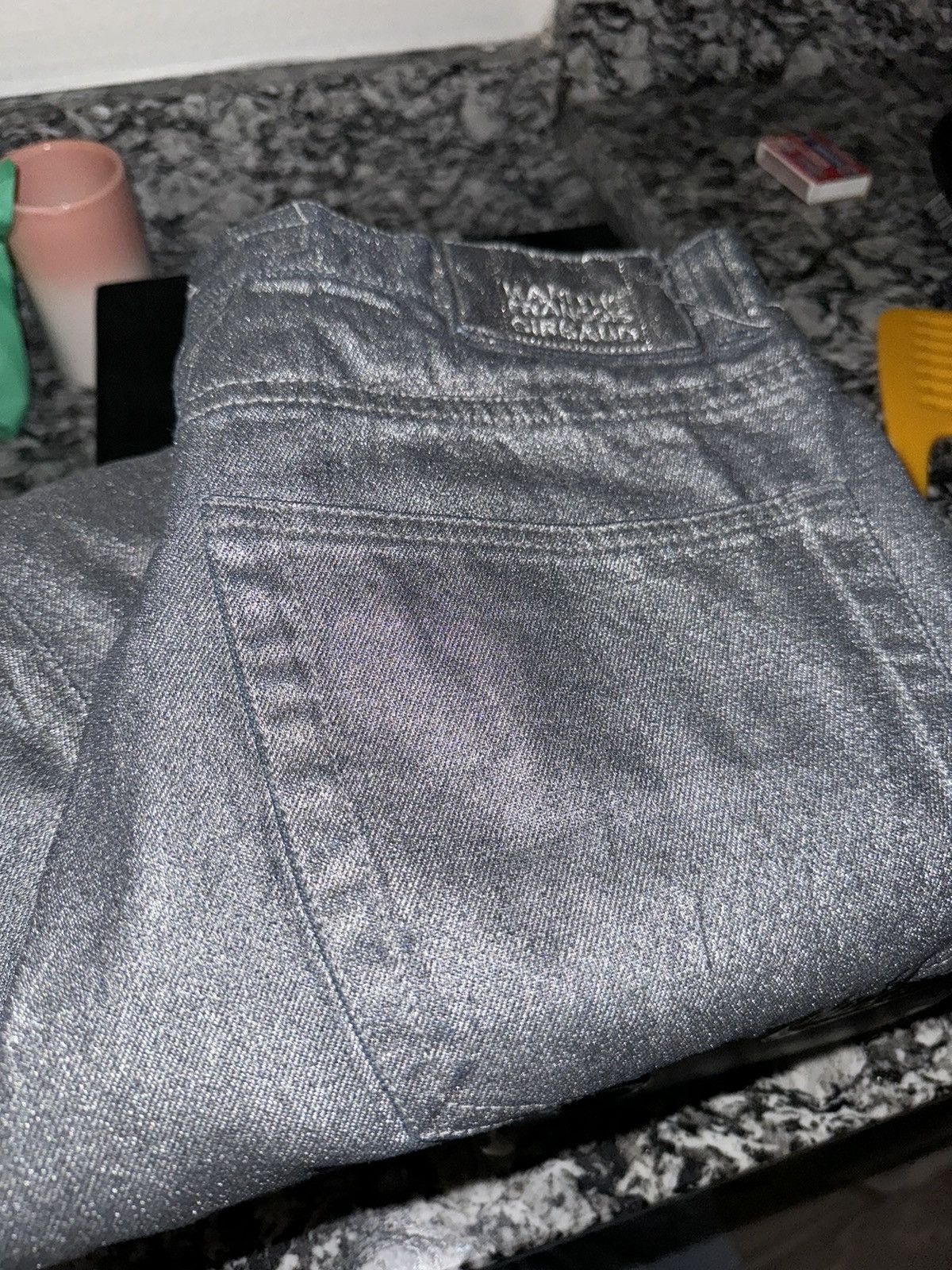 Marithe + Francois Girbaud Silver Reflective Girbaud Jeans Size US 32 / EU 48 - 10 Thumbnail