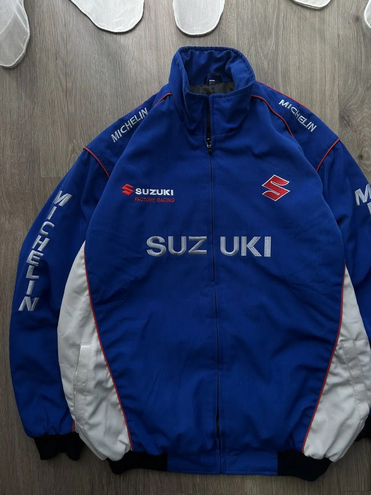 Vintage Vintage Racing Blue Jacket Suzuki Y2k Size US L / EU 52-54 / 3 - 3 Thumbnail