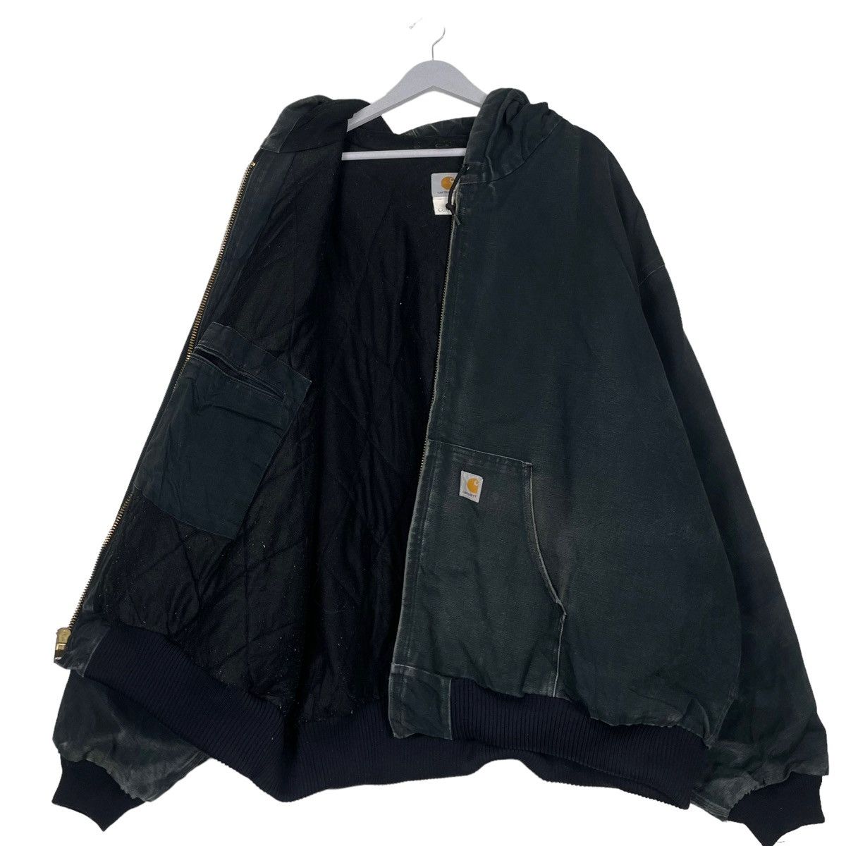 Carhartt × Vintage 💥90s CARHARTT J140 JACKET HOODIE SUNFADED BLACK Size US XXL / EU 58 / 5 - 9 Thumbnail