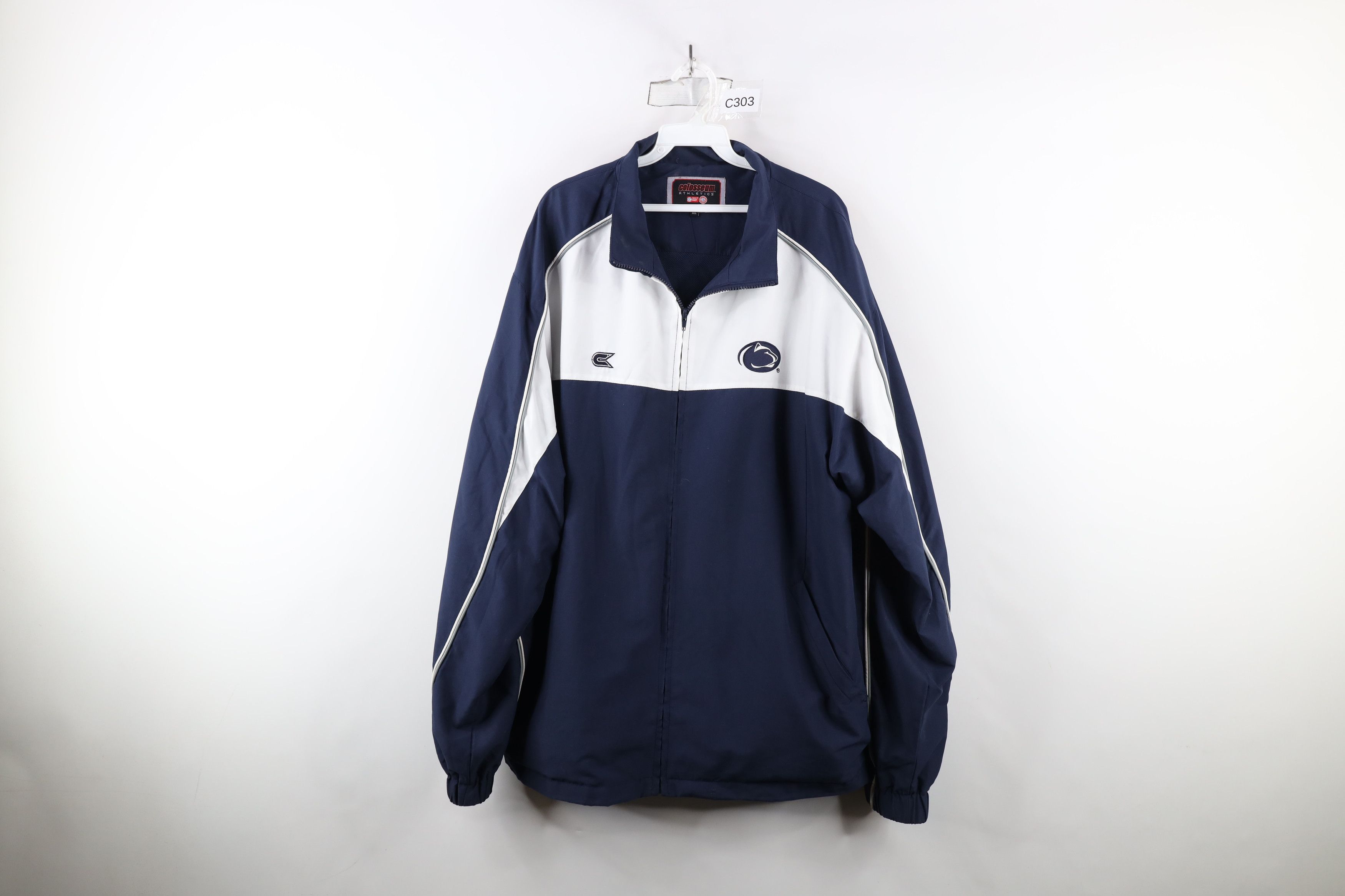 Vintage Vintage 90s State University Lined Windbreaker Jacket Blue Size US XL / EU 56 / 4 - 1 Thumbnail