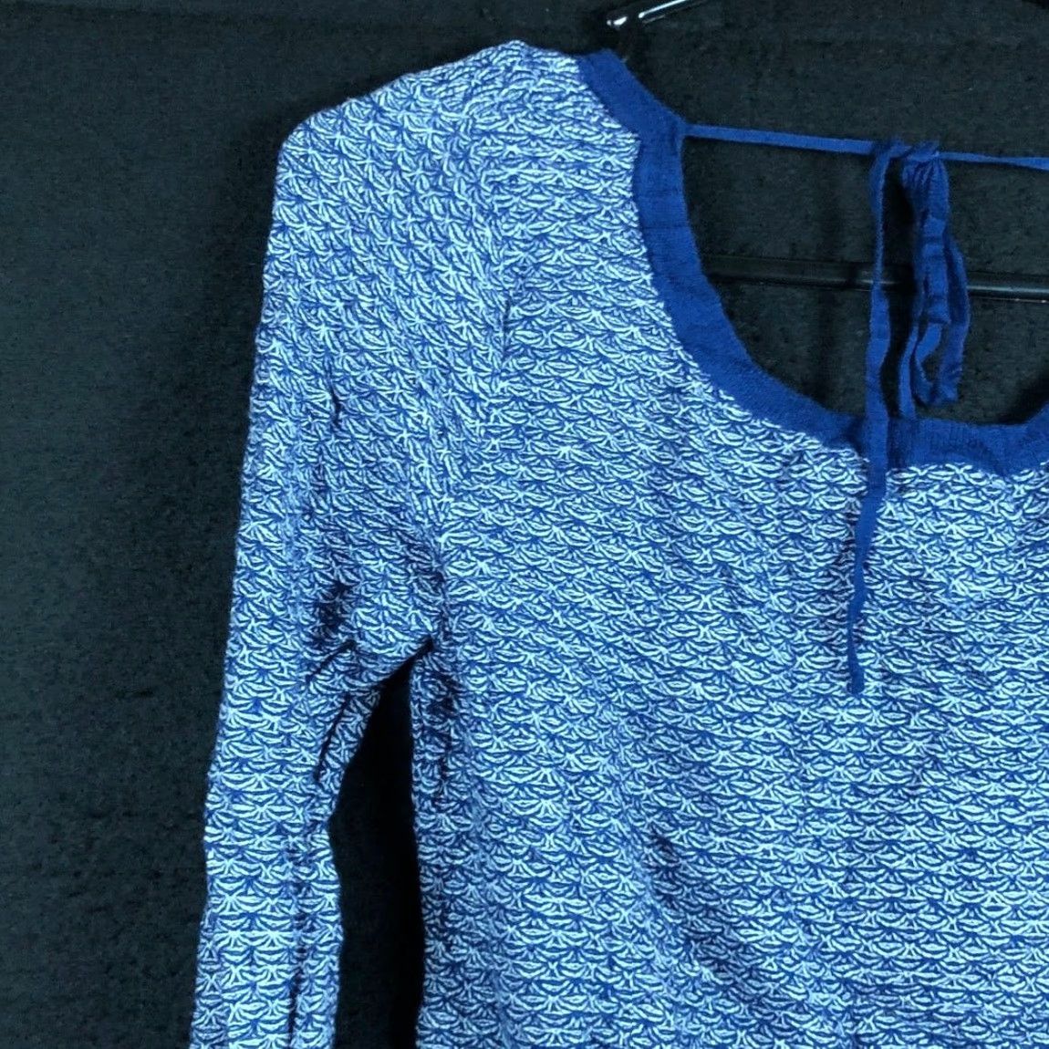 Vintage Ivanka Trump Womens Sweater Blue Scoop Neck Long Sleeve Back Tie Small Size S / US 4 / IT 40 - 4 Thumbnail
