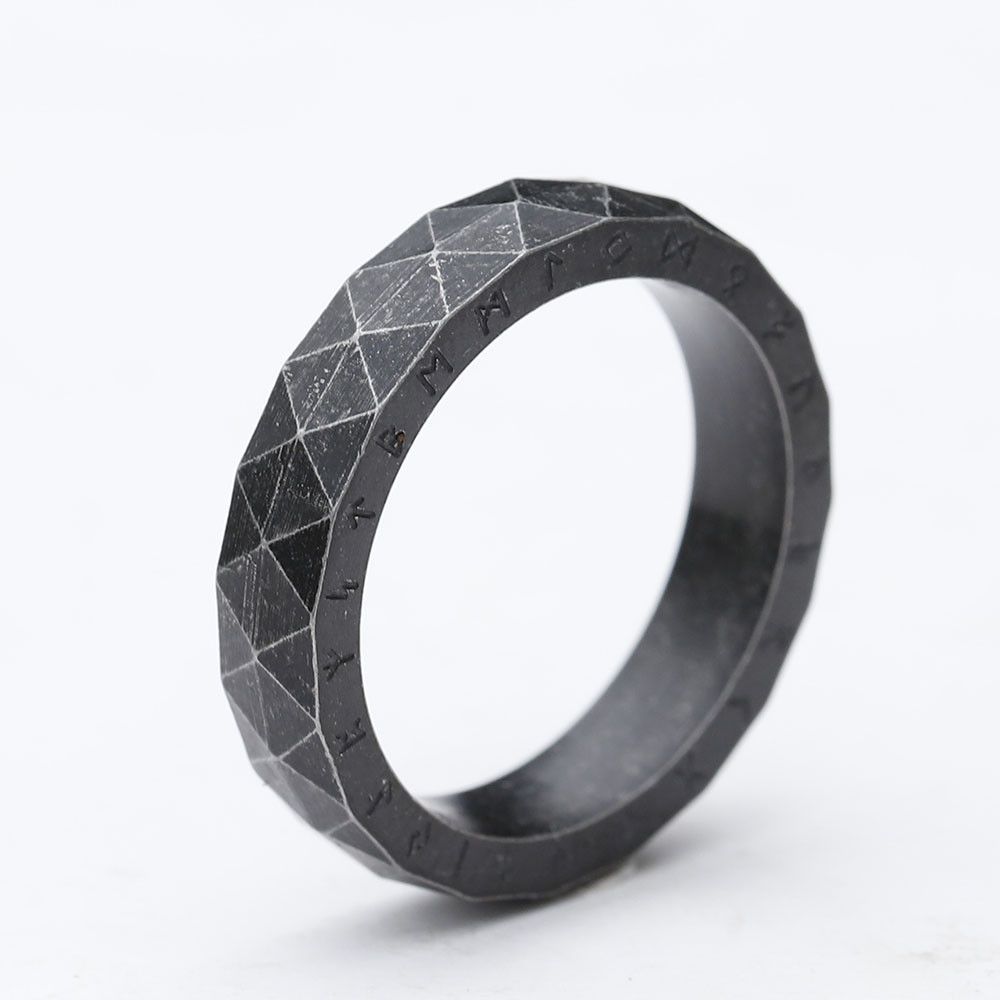 Jewelry × Vintage SIZE 10 Stainless Steel Viking Rune Ring Size ONE SIZE - 2 Thumbnail