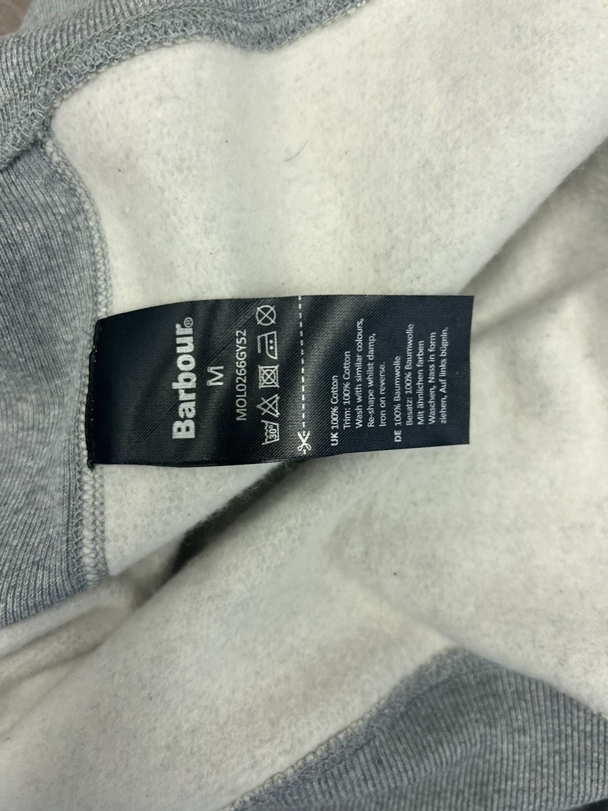 Noah x Barbour Hooded Sweatshirt Grey Medium
