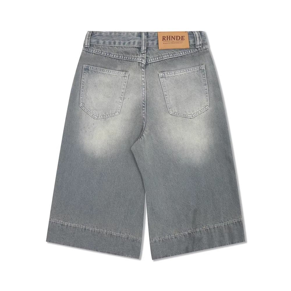 Japanese Brand × Jean Distressed washed straight leg loose casual denim shorts Size US 32 / EU 48 - 2 Thumbnail