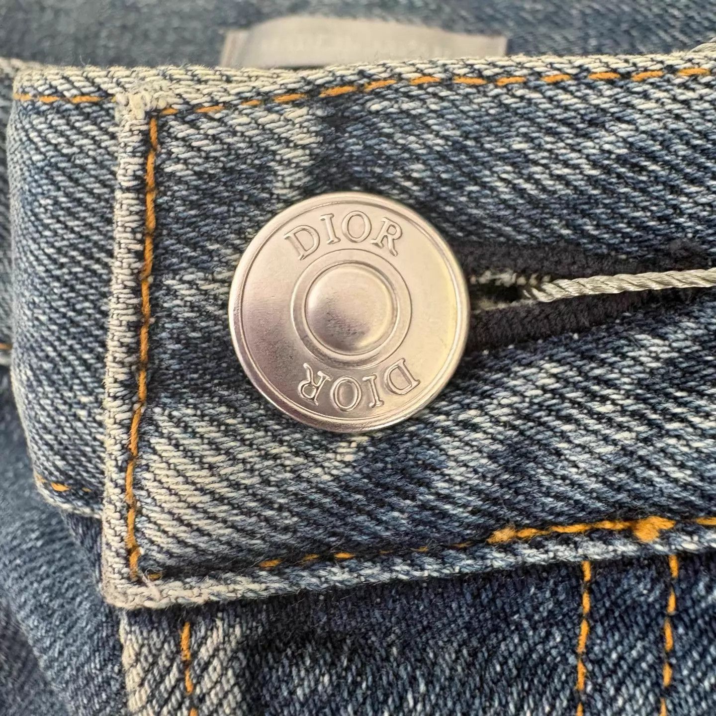 Dior Dior CD FlockedEmbroidery Denim Pants Blue Size 31 Size US 31 - 6 Thumbnail