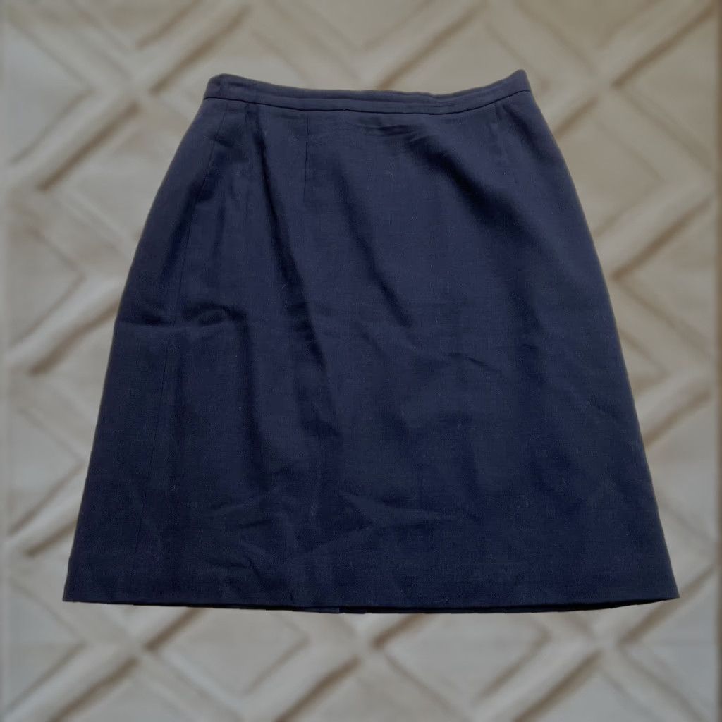 Vintage VINTAGE The Limited Skirt Womens 6 Knee Length Navy Blue 100% Wool Lined Zip Knitted Fabric Size 28" / US 6 / IT 42 - 1 Thumbnail