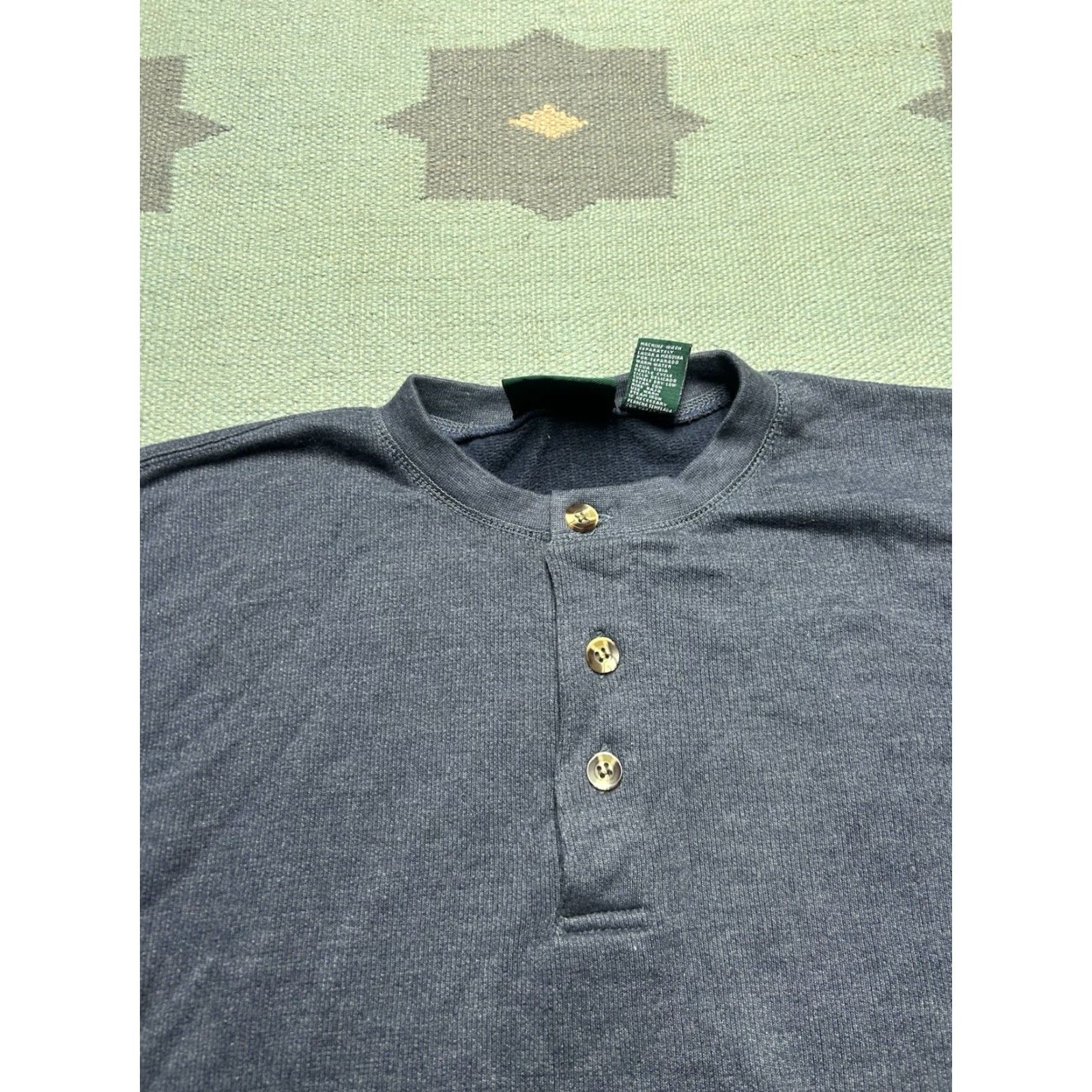 Vintage VINTAGE Brut Henley Shirt Sweater Long Sleeve Blue Men XL Size US XL / EU 56 / 4 - 3 Thumbnail