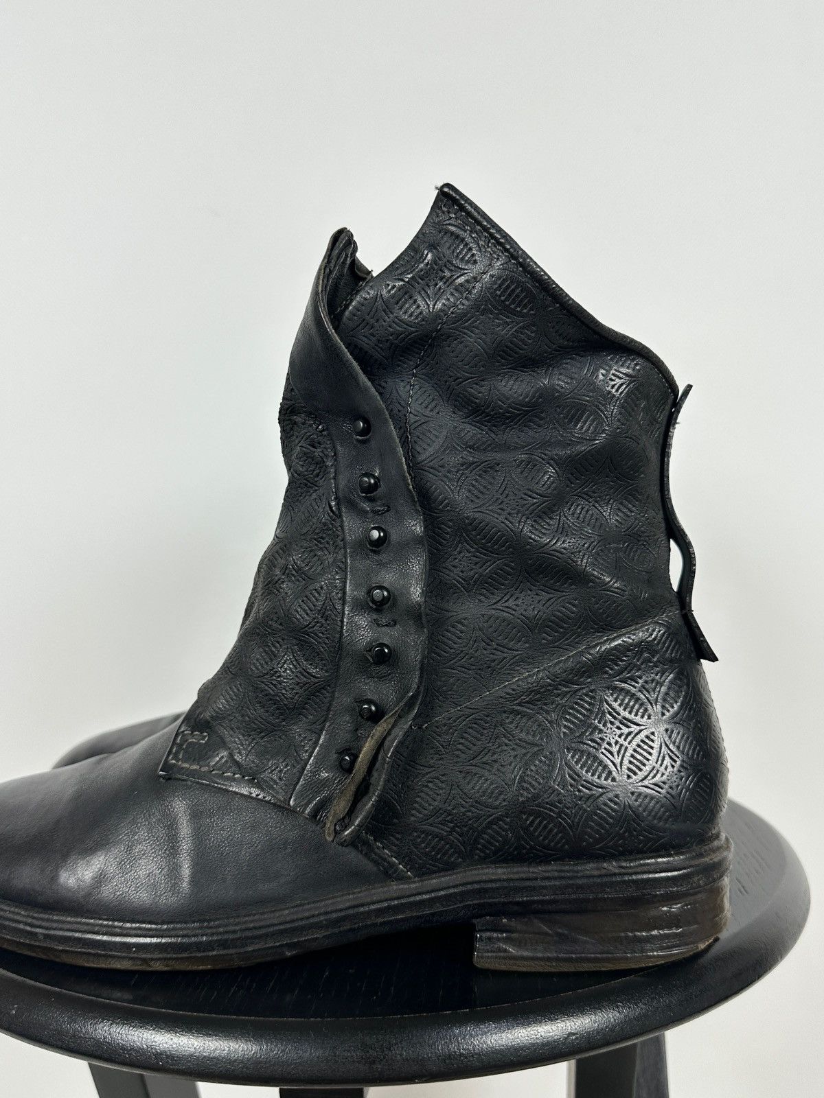 A.S.98 A.S.98. Airstep Black Leather Biker Gothic Ankle Boots Size US 9 / IT 39 - 12 Thumbnail