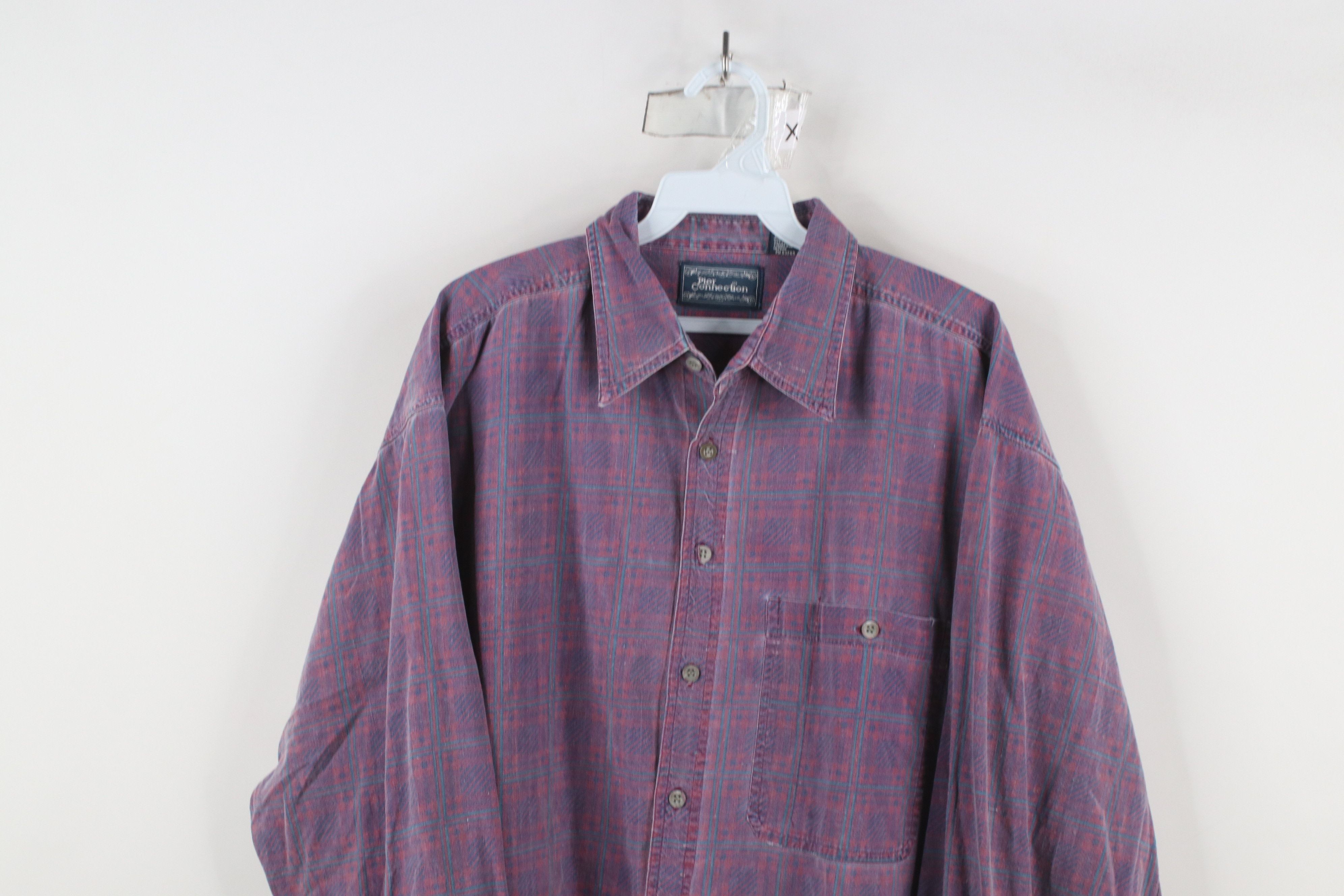 Vintage Vintage 90s Streetwear Checkered Plaid Collared Button Shirt Size US L / EU 52-54 / 3 - 2 Thumbnail
