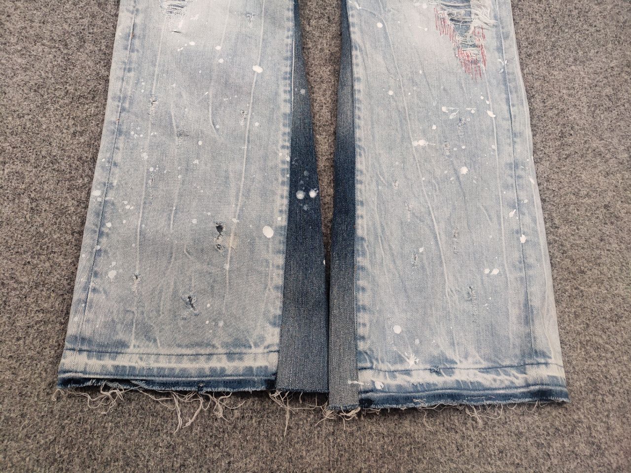 G-Star G star raw custom denim Flared le Grand Bleu peint Jeans Y2K Size US 33 - 8 Thumbnail