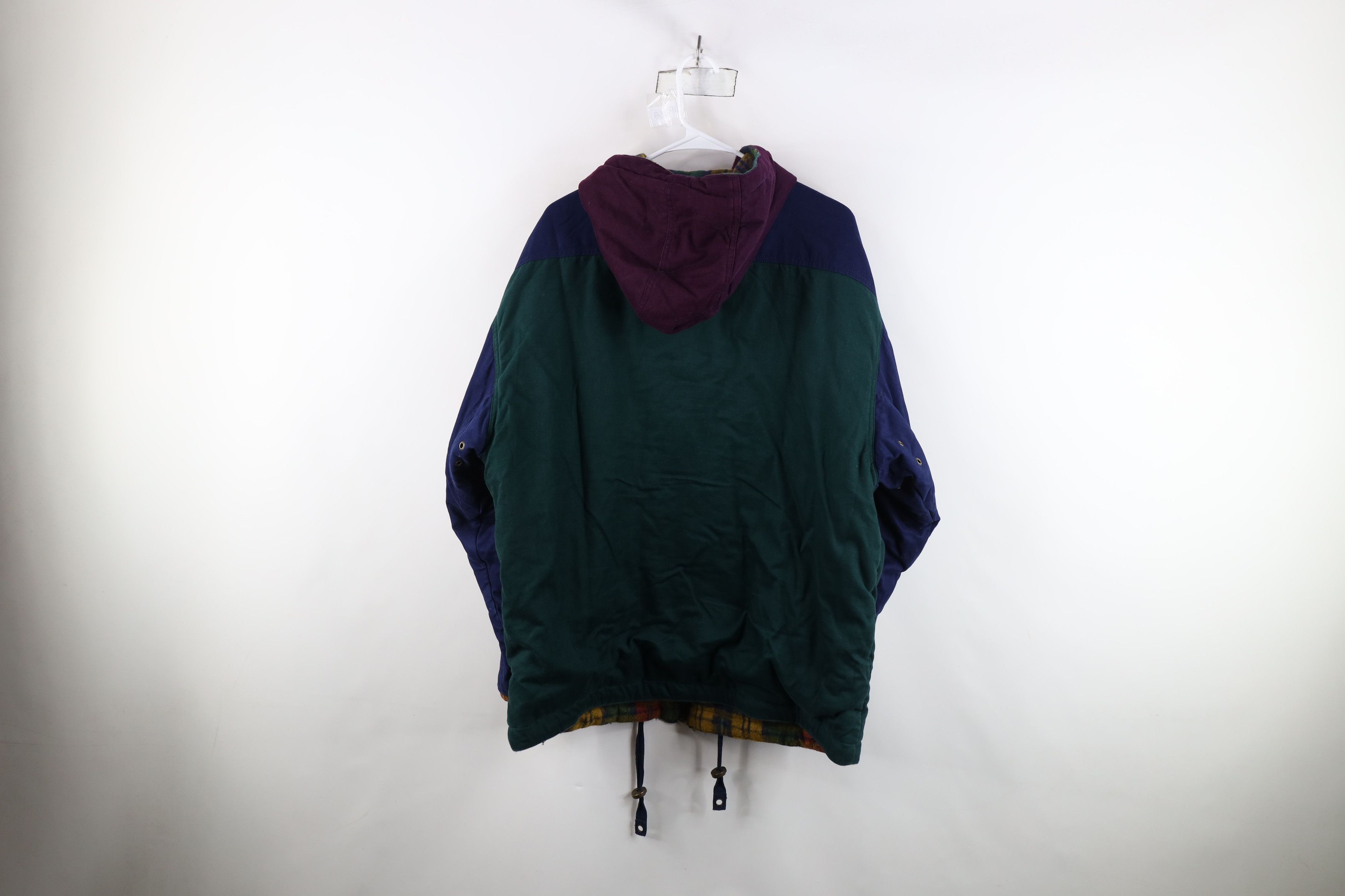 Vintage Vintage 90s Streetwear Reversible Plaid Hooded Parka Jacket Size US M / EU 48-50 / 2 - 14 Thumbnail