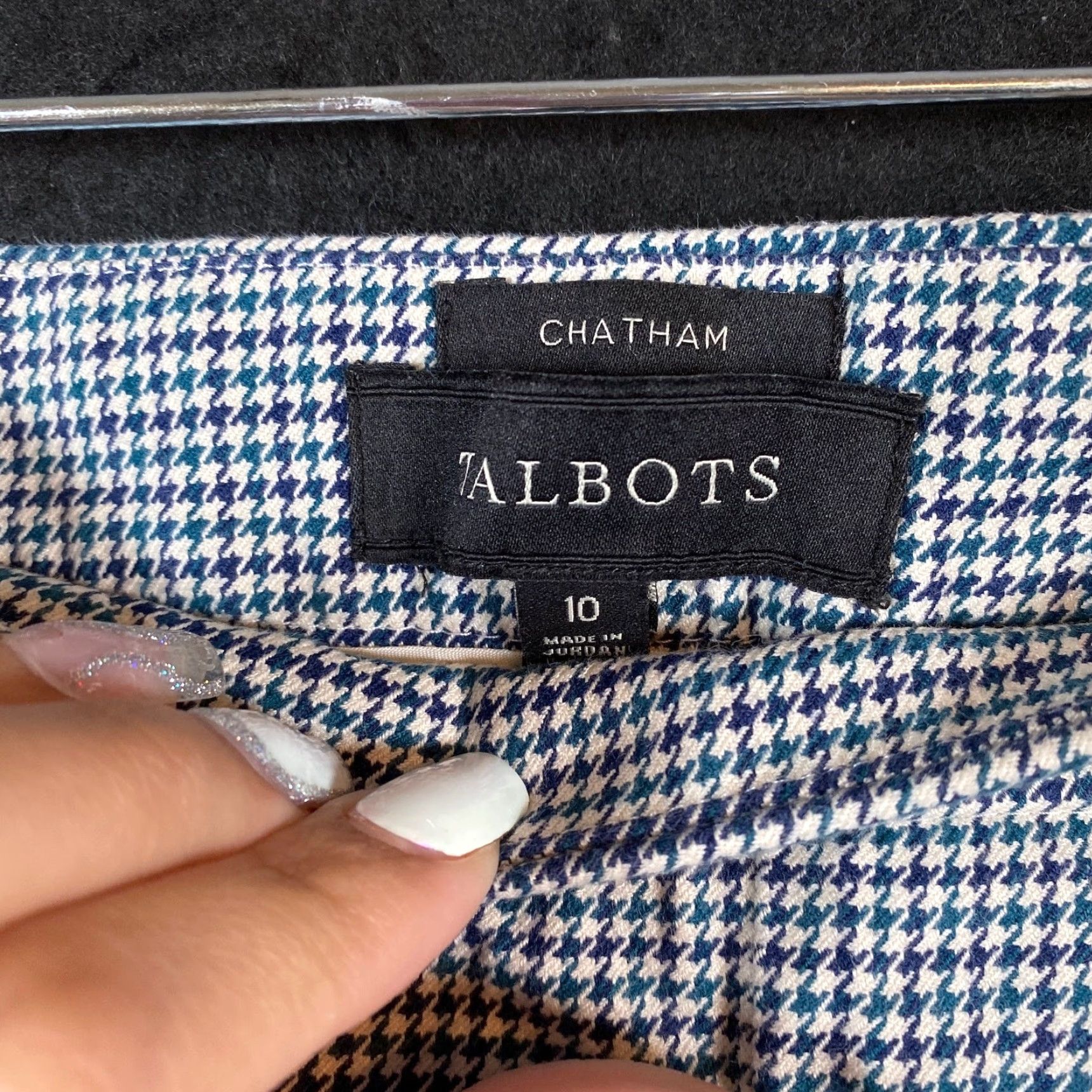 Talbots VINTAGE Talbots Womens Pants White Blue Chatham Ankle Pull On Side Zip Stretch 10 Size 24" / US 00 / IT 34 - 6 Thumbnail