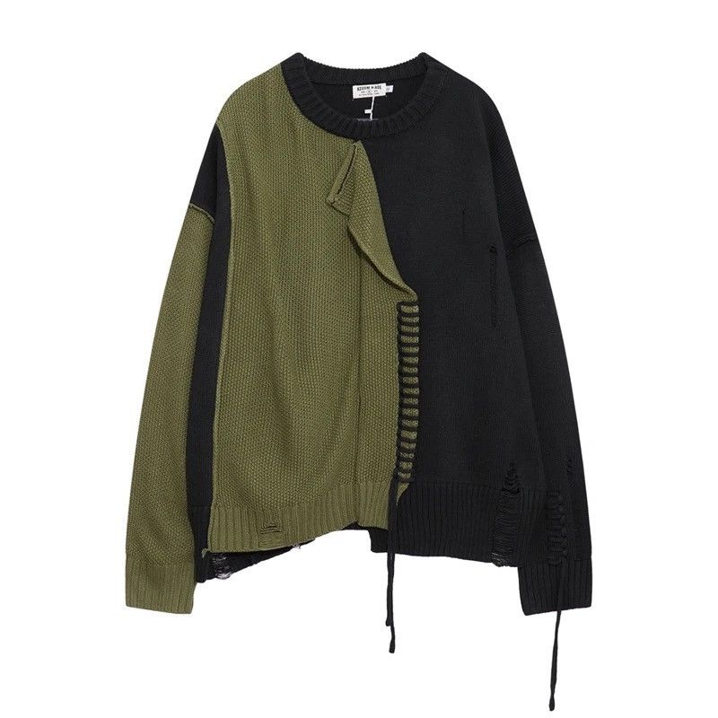 Japanese Brand × Vintage Retro punk grunge distressed patchwork knitwear sweater y2k Size US L / EU 52-54 / 3 - 7 Thumbnail