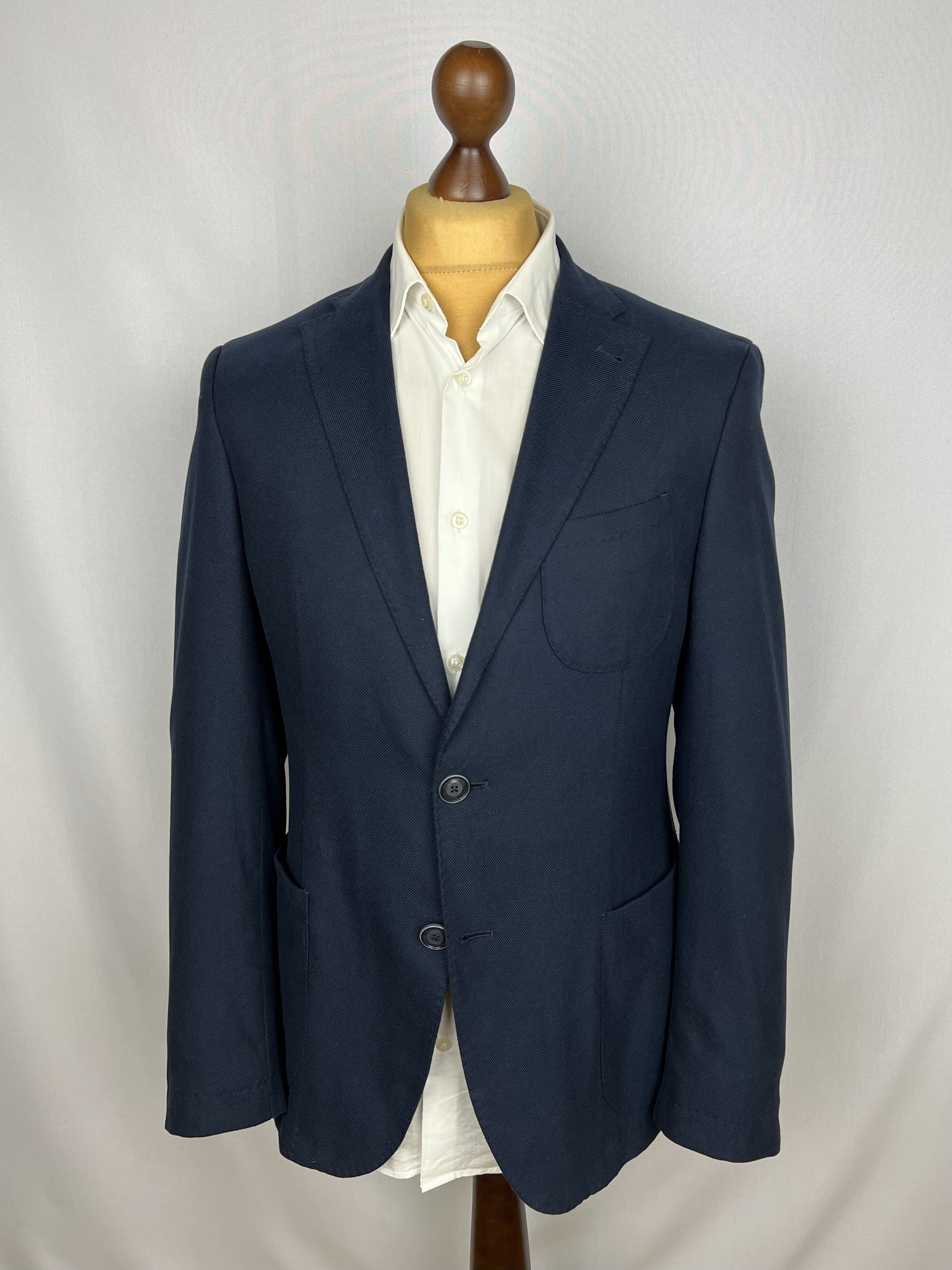 Baldessarini Solid Navy-Blue Pure Soft Cotton Unlined Sport Coat Size 40R - 1 Thumbnail