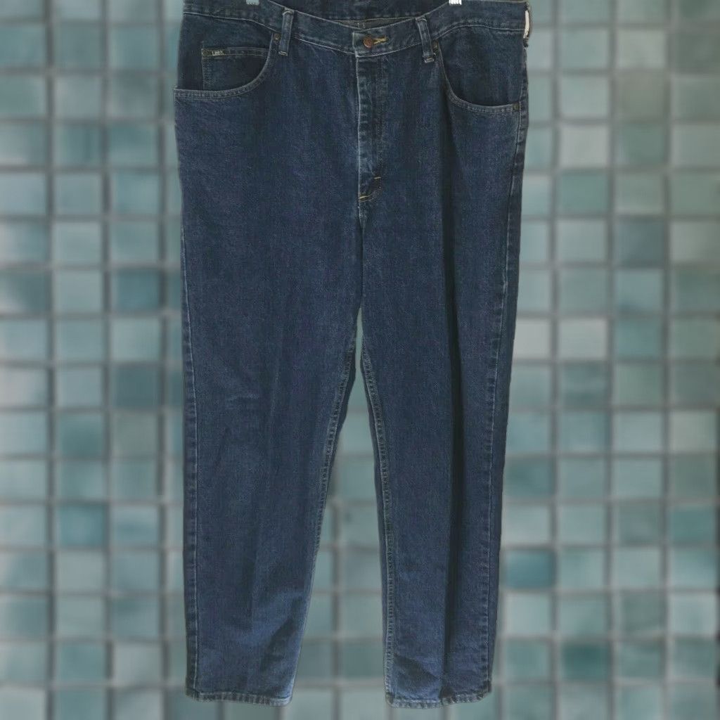 Lee Lee Jeans Straight Regular 40x34 Men Blue 5-Pocket Denim 100% Cotton Belt Loops Medium Wash Classic Fit Modern Vintage No Size US 40 / EU 56 - 1 Thumbnail