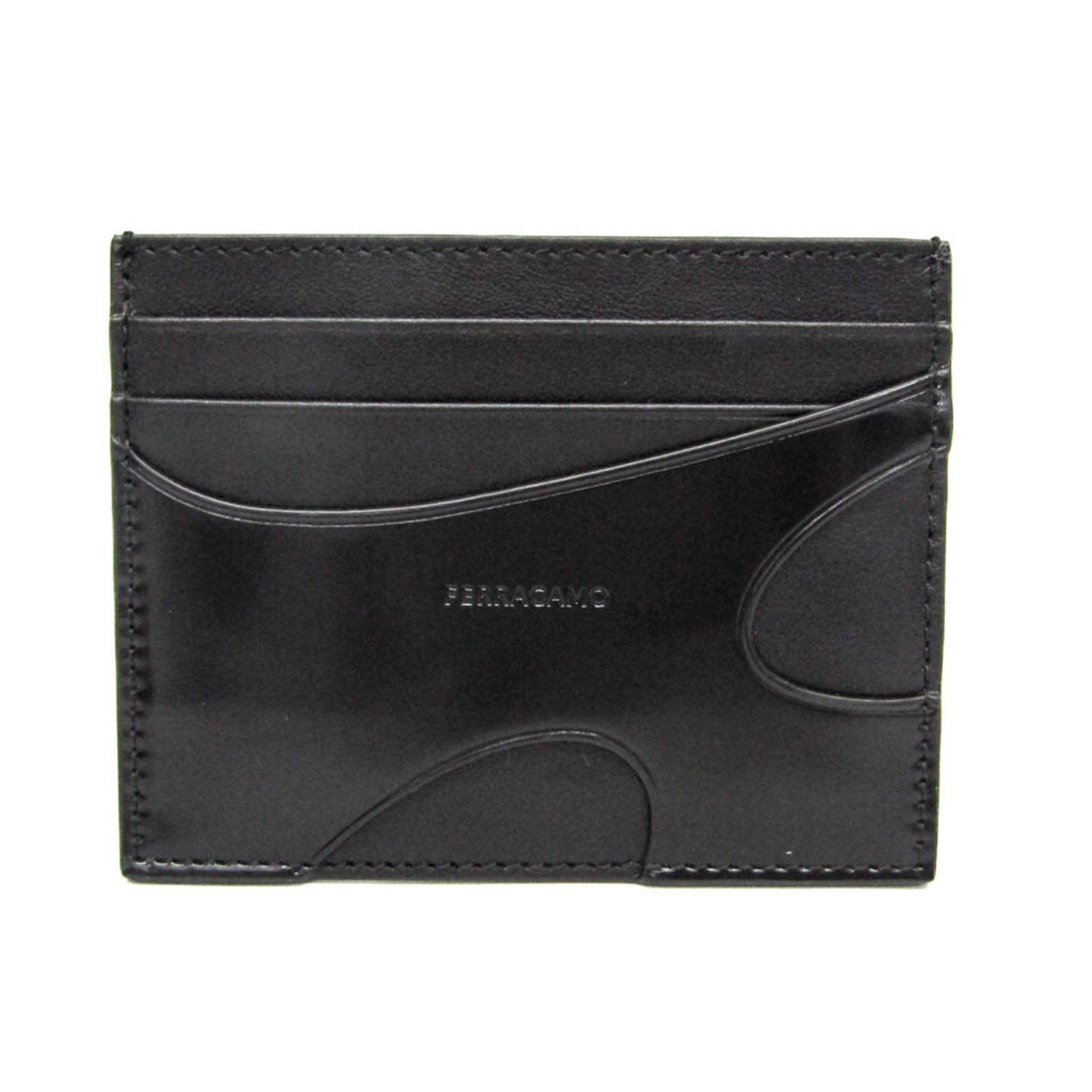 Salvatore Ferragamo Salvatore Ferragamo JL-66 1261 Leather Card Case Black Size ONE SIZE - 1 Thumbnail