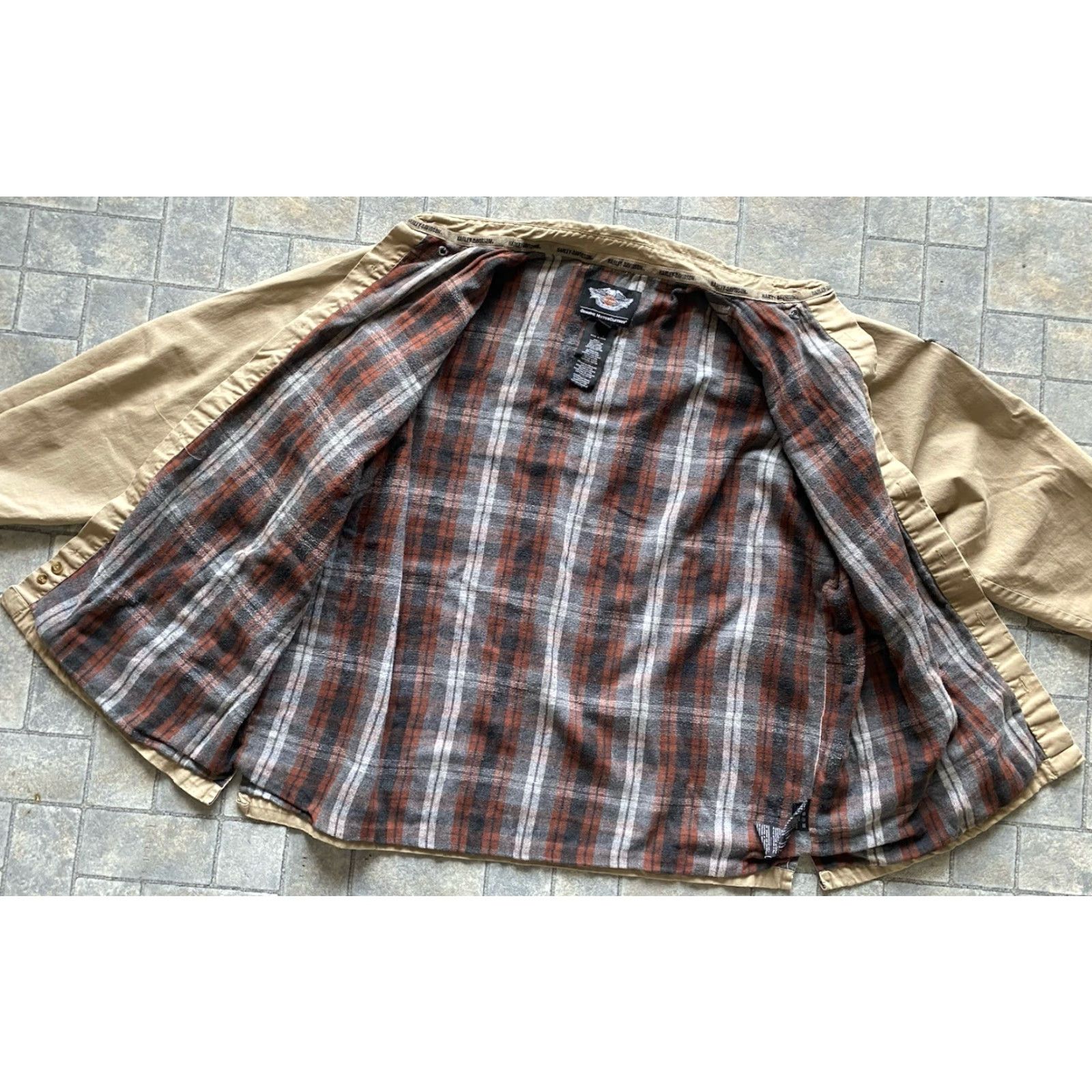 Harley Davidson VINTAGE Harley-Davidson Button-Up Shirt Flannel Lined Embroidered Pockets XL Men Missing Button Repair Needed Size US XL / EU 56 / 4 - 2 Thumbnail