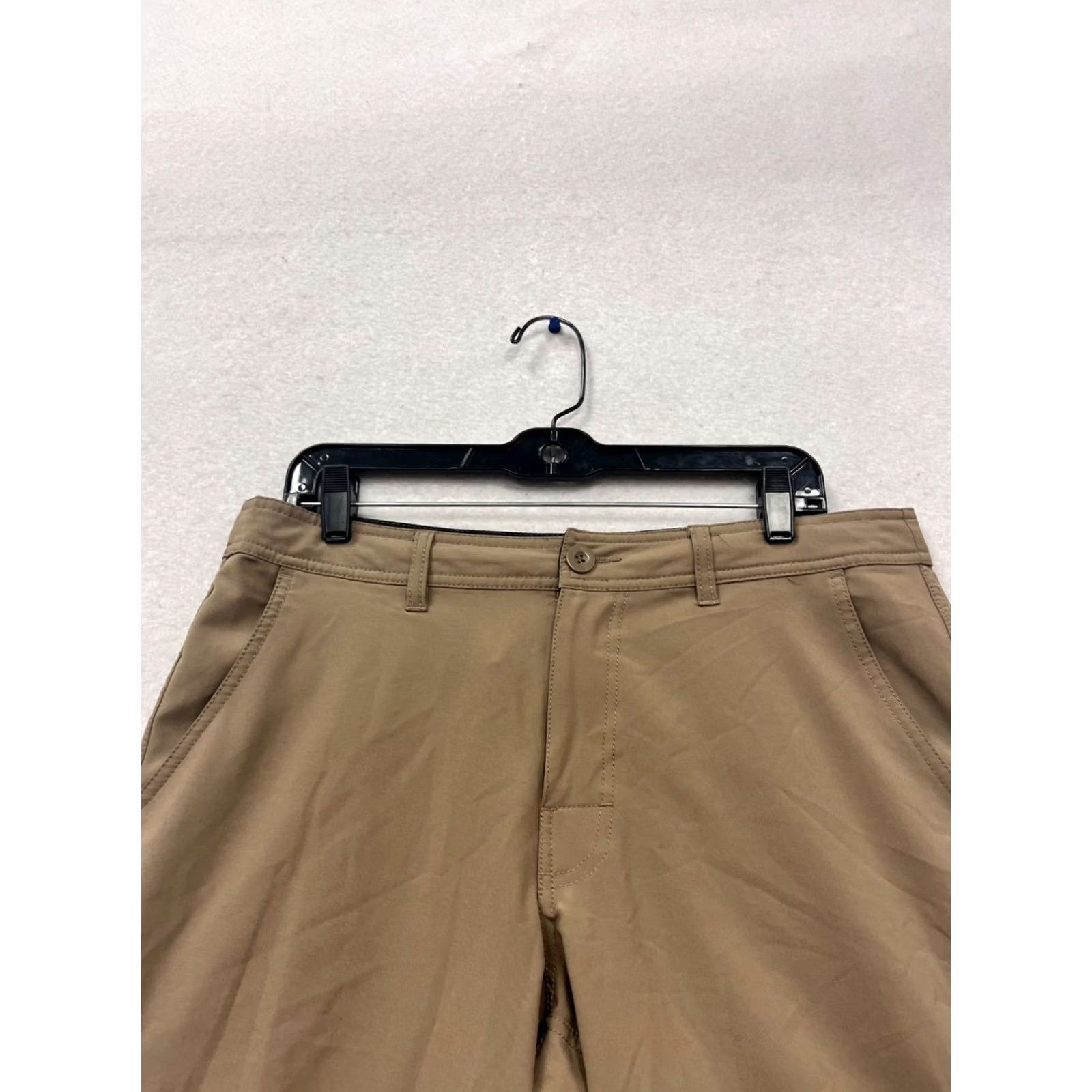 Vintage DaHui Khaki Performance Shorts Mens 34 Regular Flat Front 10in Inseam Polyester Spandex Khaki Vintage No Size US 34 / EU 50 - 4 Thumbnail