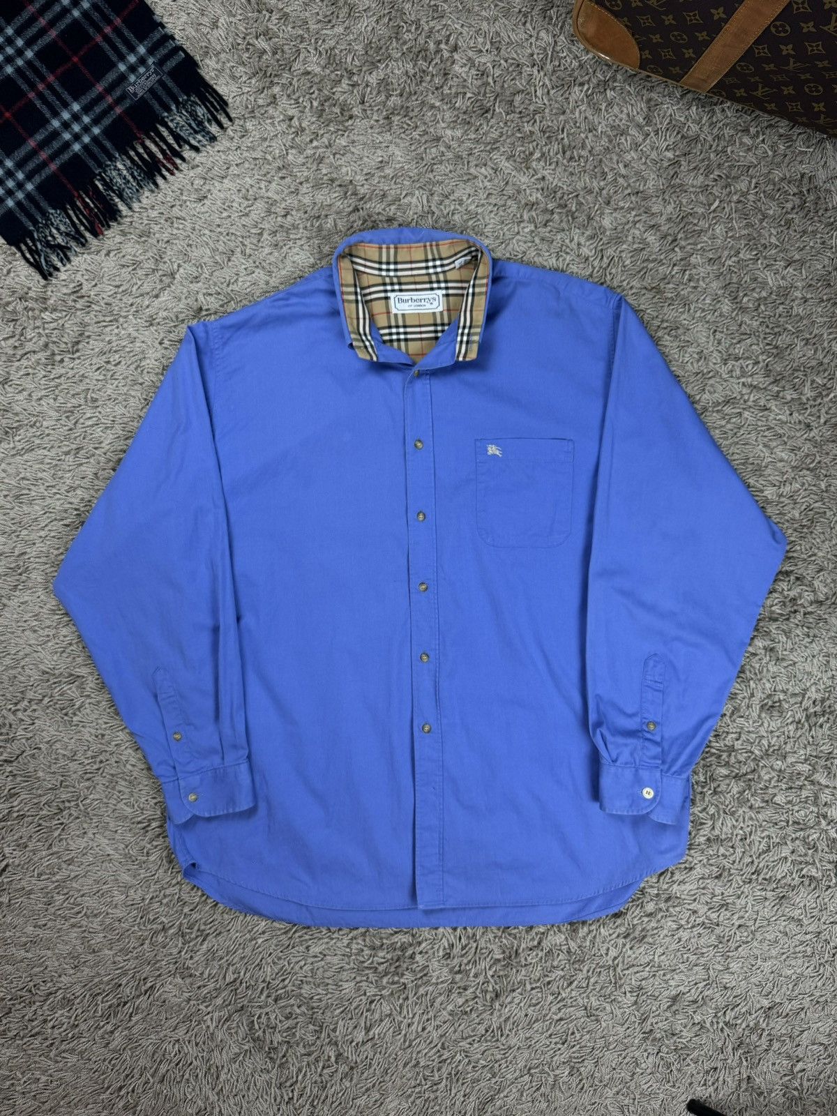 Burberry Classic blue shirt Burberry original luxury old money item Size US XL / EU 56 / 4 - 1 Thumbnail