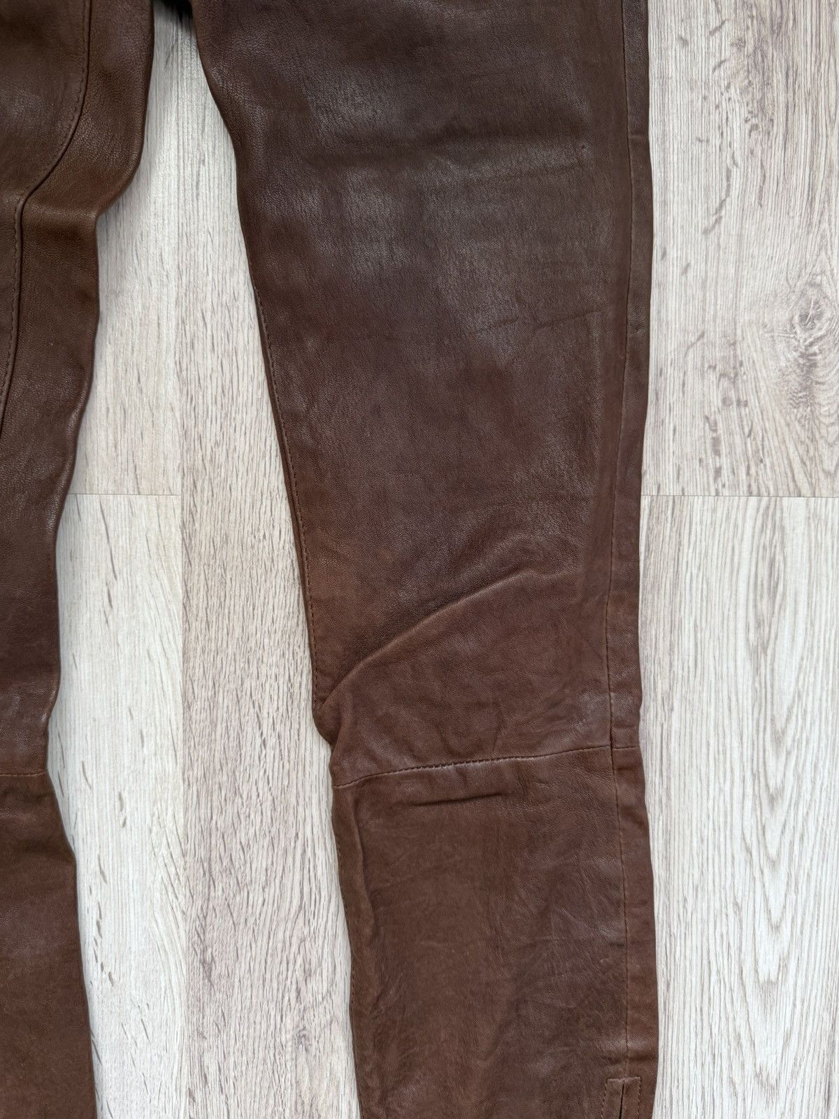 J Brand J Brand Brown Stretch Lamb Leather Zip Pants Size 25 Size 25" / US 0 / IT 36 - 7 Thumbnail