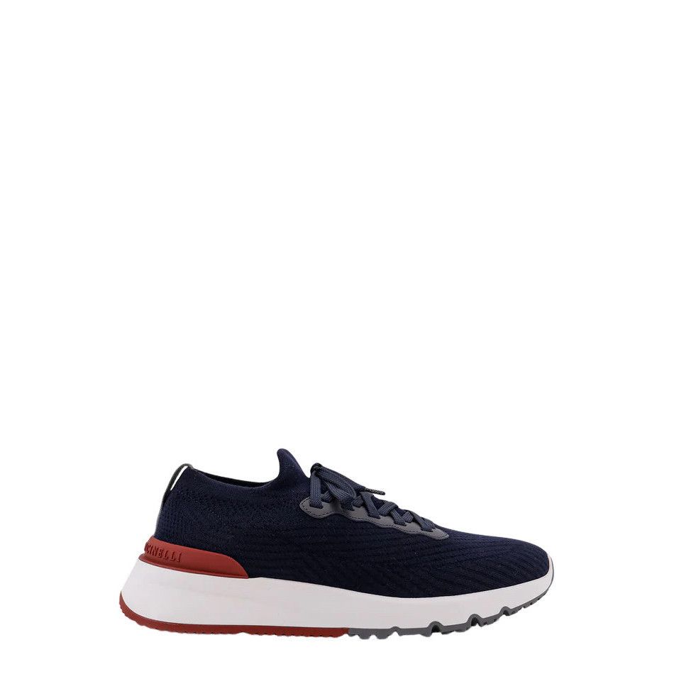 BRUNELLO CUCINELLI Runners $1150 Blue Cotton Sneakers New &