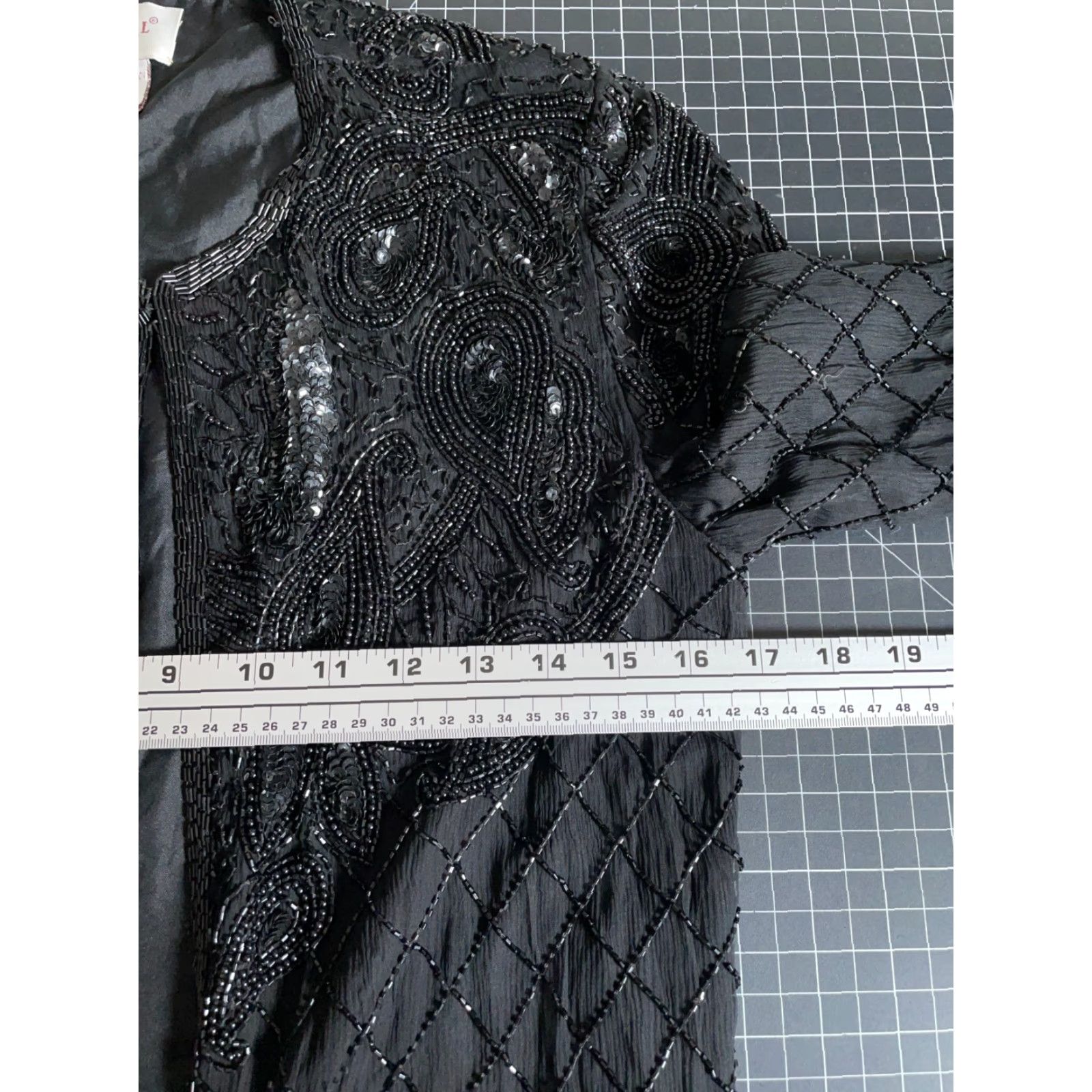 Adrianna Papell VINTAGE Papell Boutique Silk Beaded Jacket Women's Small Black Clasp Open Front Sequin Size S / US 4 / IT 40 - 5 Thumbnail