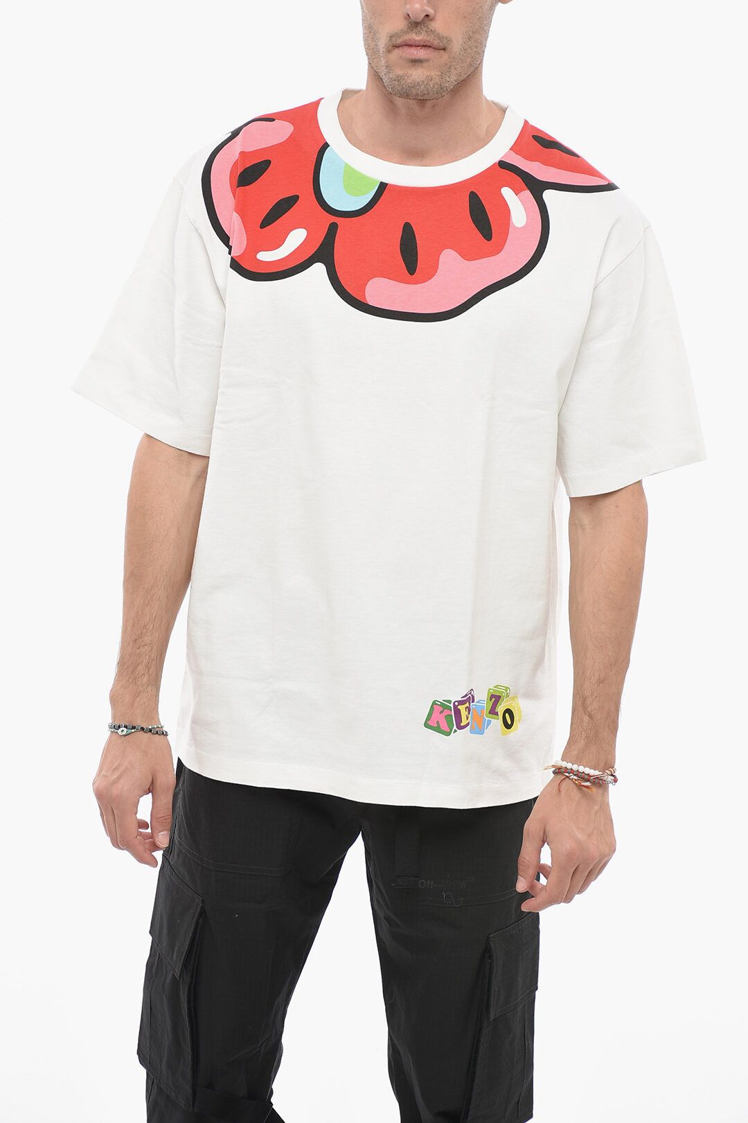 image of Kenzo Og1Mm0424 Oversized Boke Boy T-Shirt In White, Men's (Size Small)