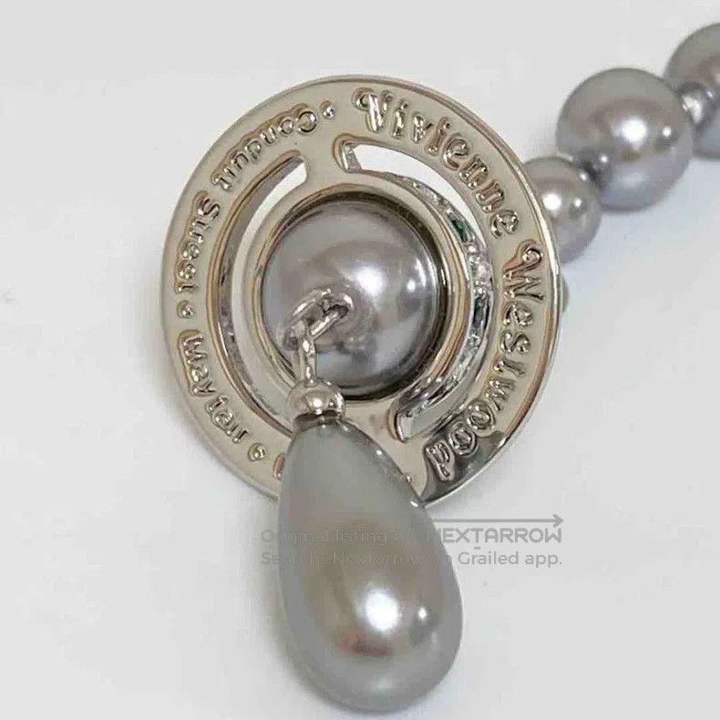 Vivienne Westwood Vivienne Westwood Gray Pearl Long Necklace. Size ONE SIZE - 5 Thumbnail